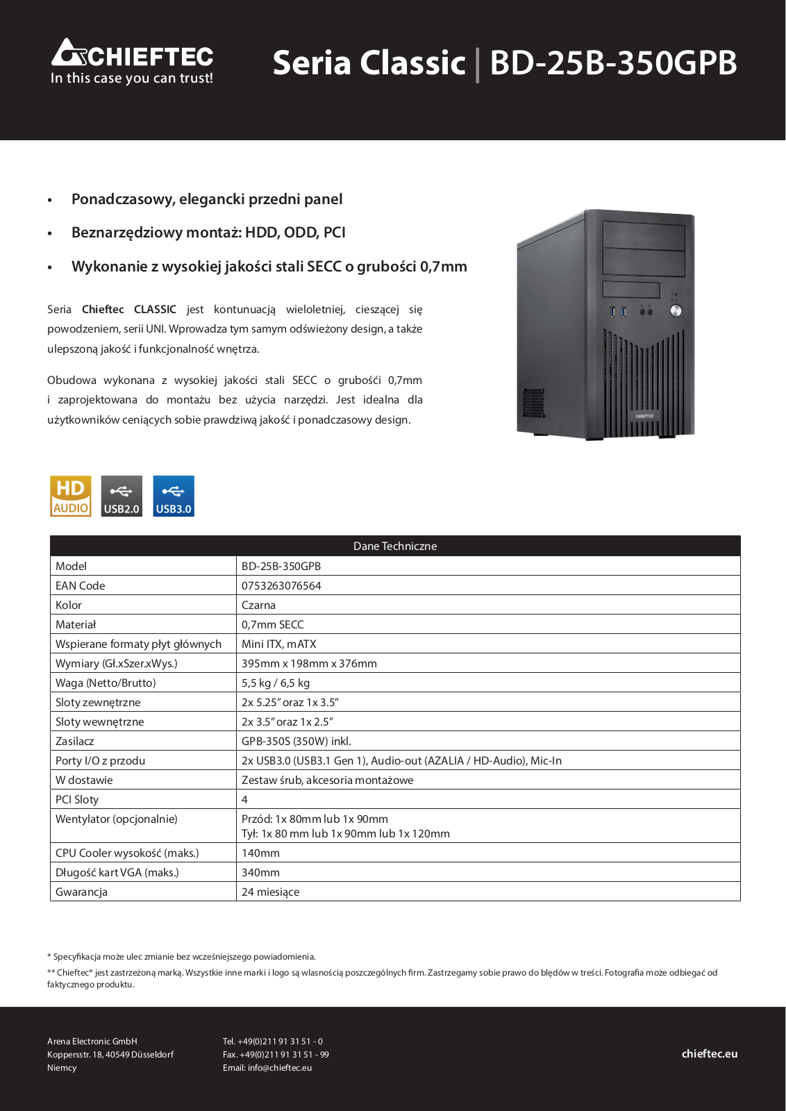 Chieftec BD-25B-350GPB User Manual