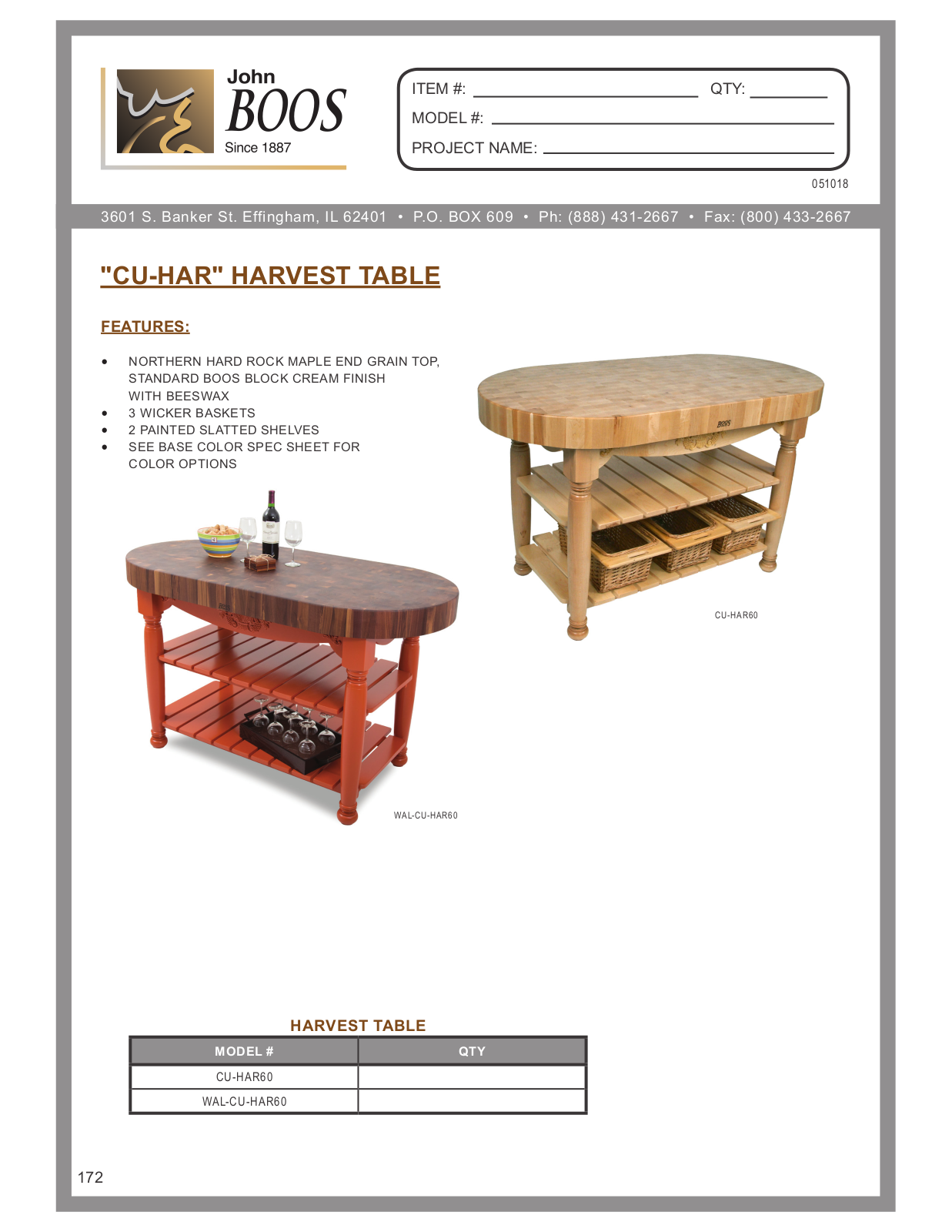 John Boos JB1078 Specifications - ManualMachine.com