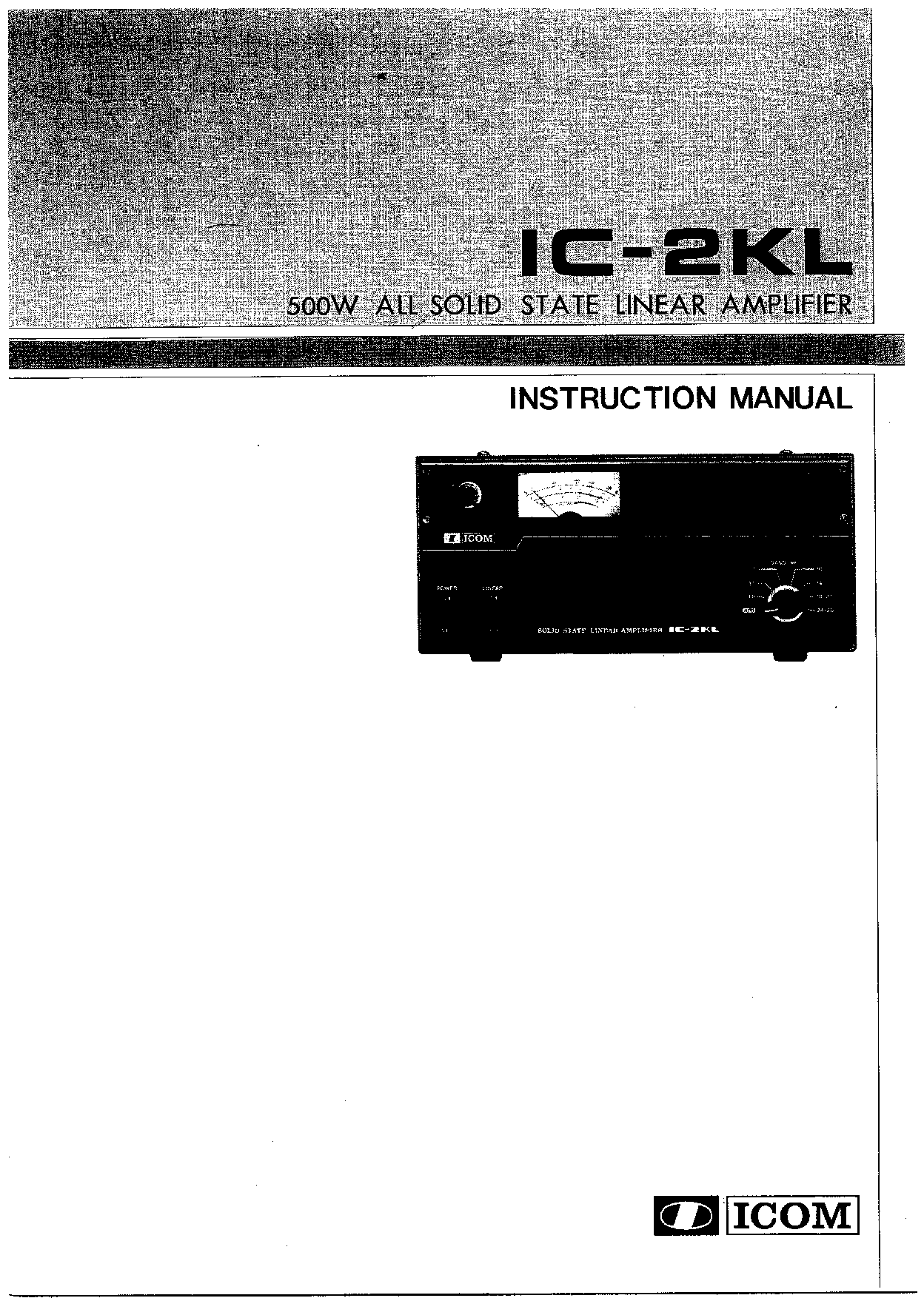 Icom IC-2KL User Manual
