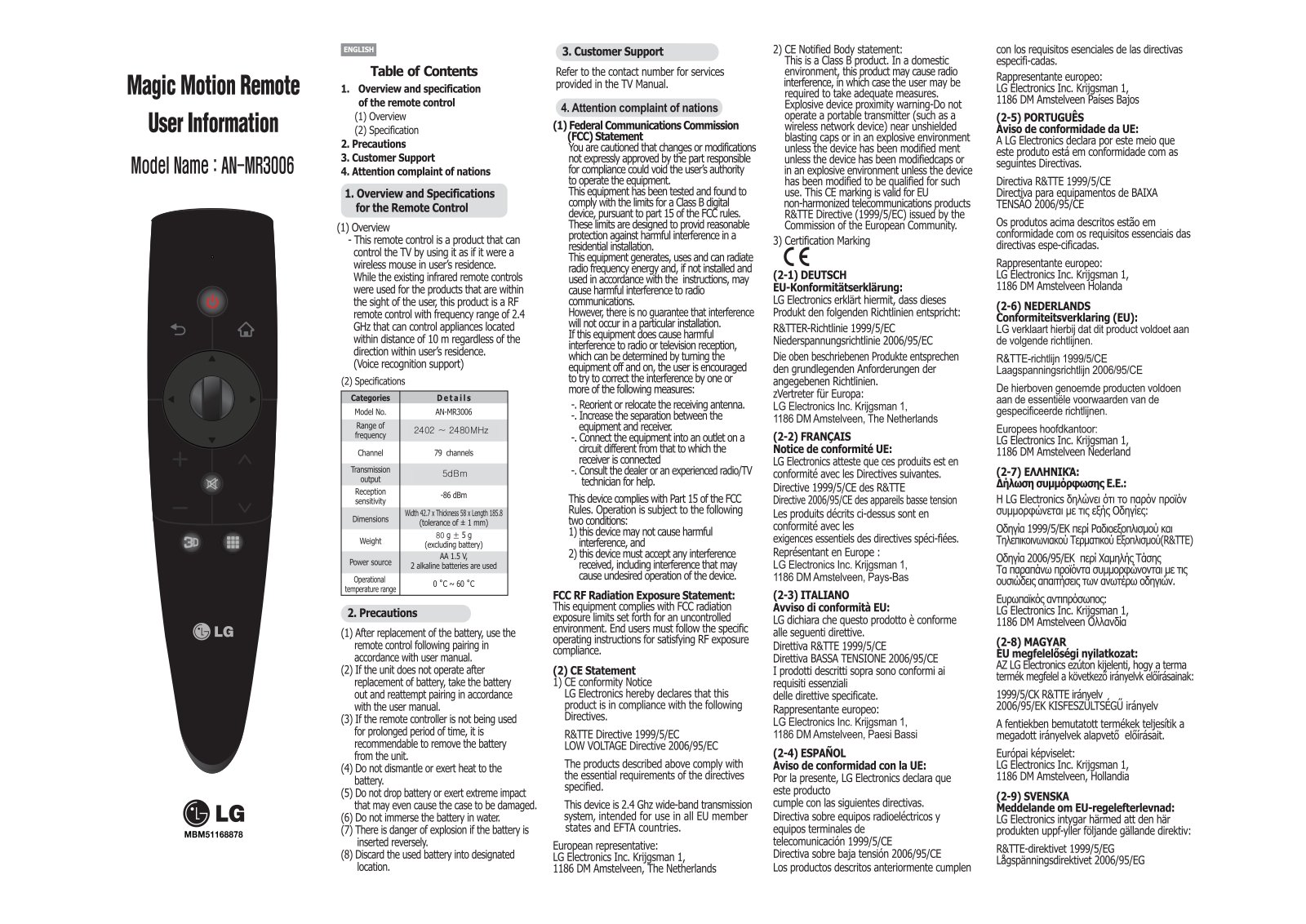 LG MR3006 User Manual