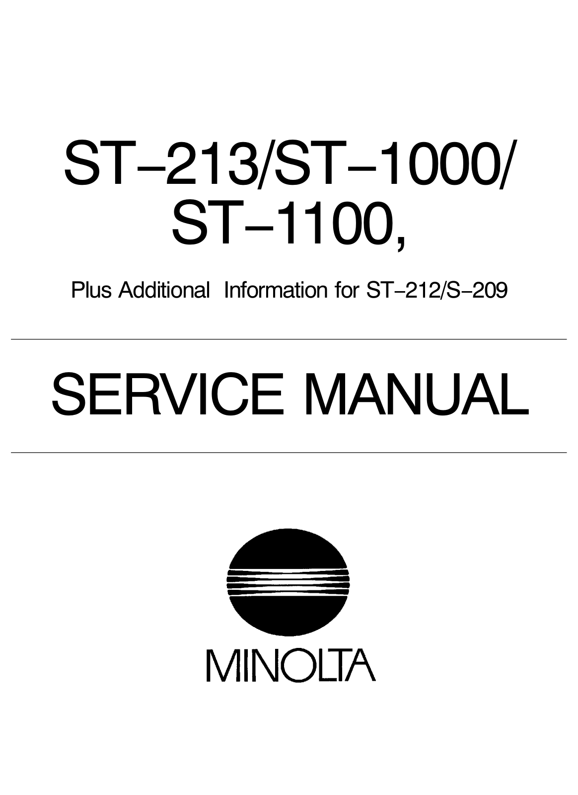 Minolta st213, st 1000, st 1100 Service Manual