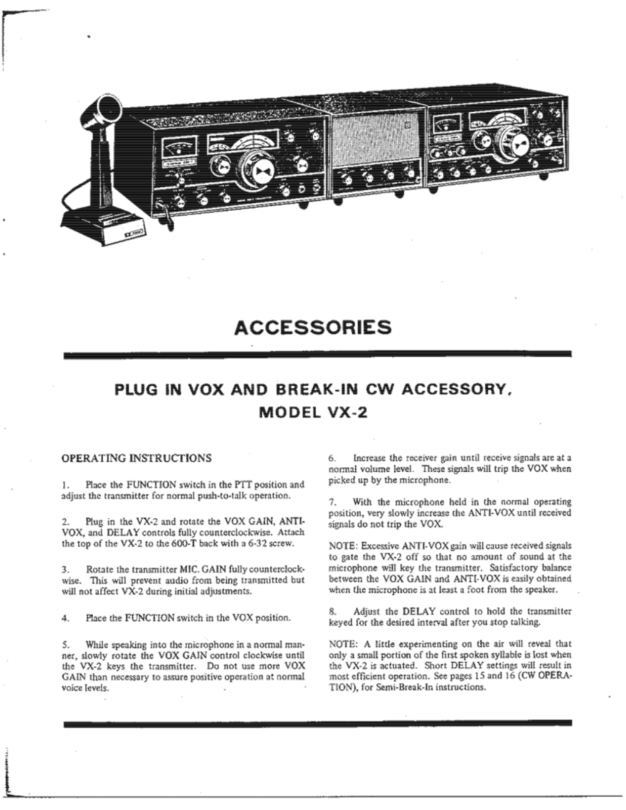 Swan 600 accessories (PAGE 6)