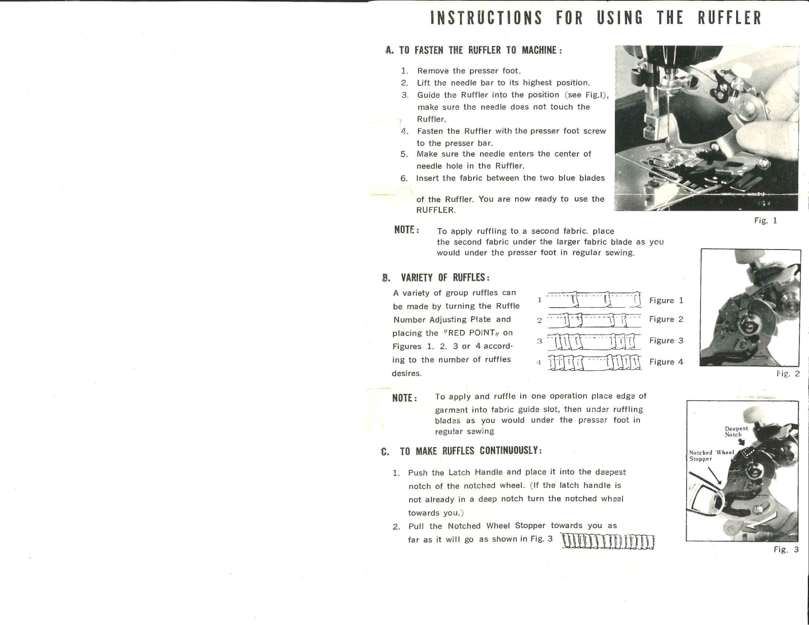 Brother Ruffler Attachment User Manual