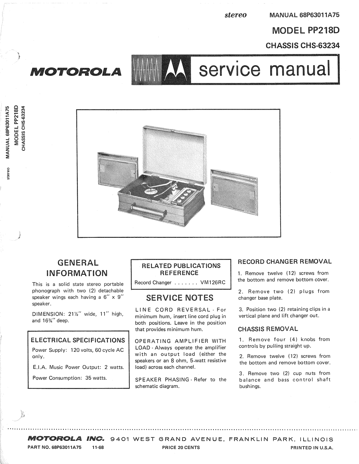 Moth Audio PP-218-D Service manual