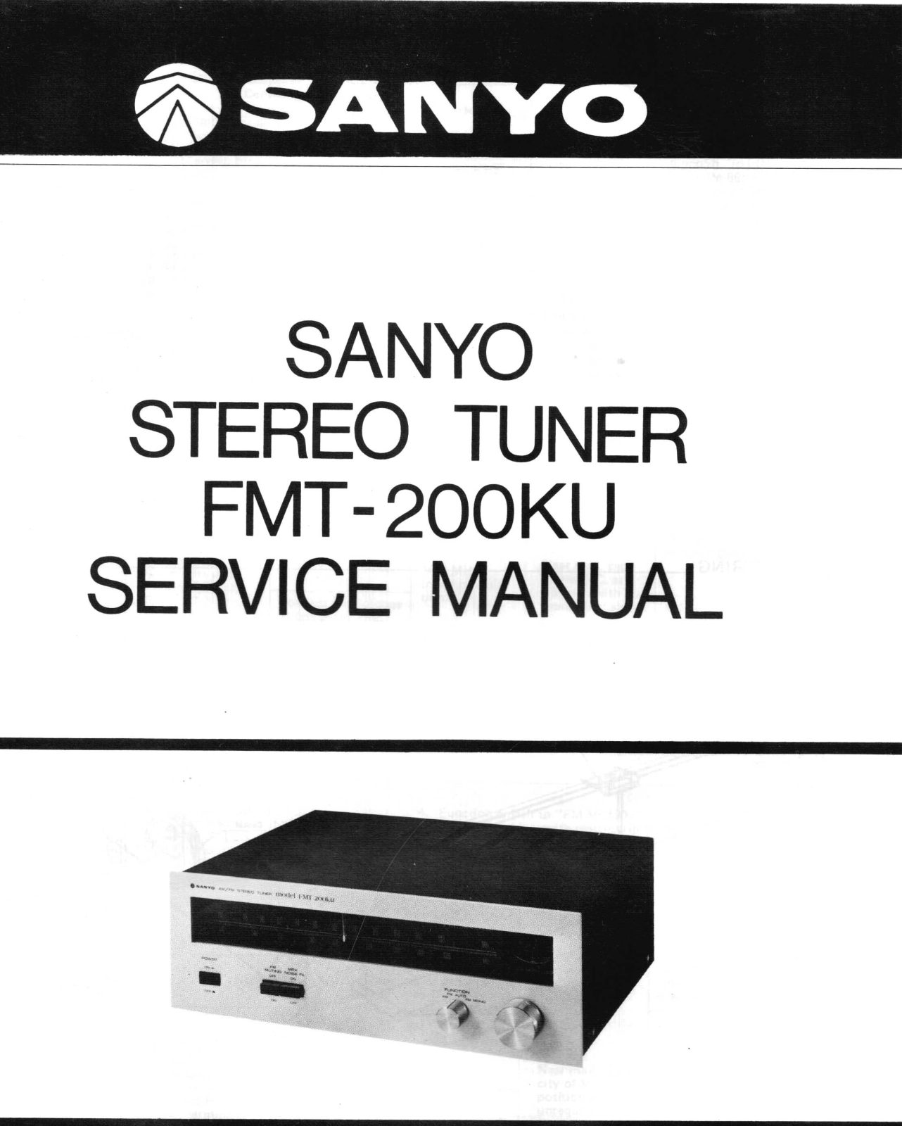 Sanyo FMT-200KU Service Manual