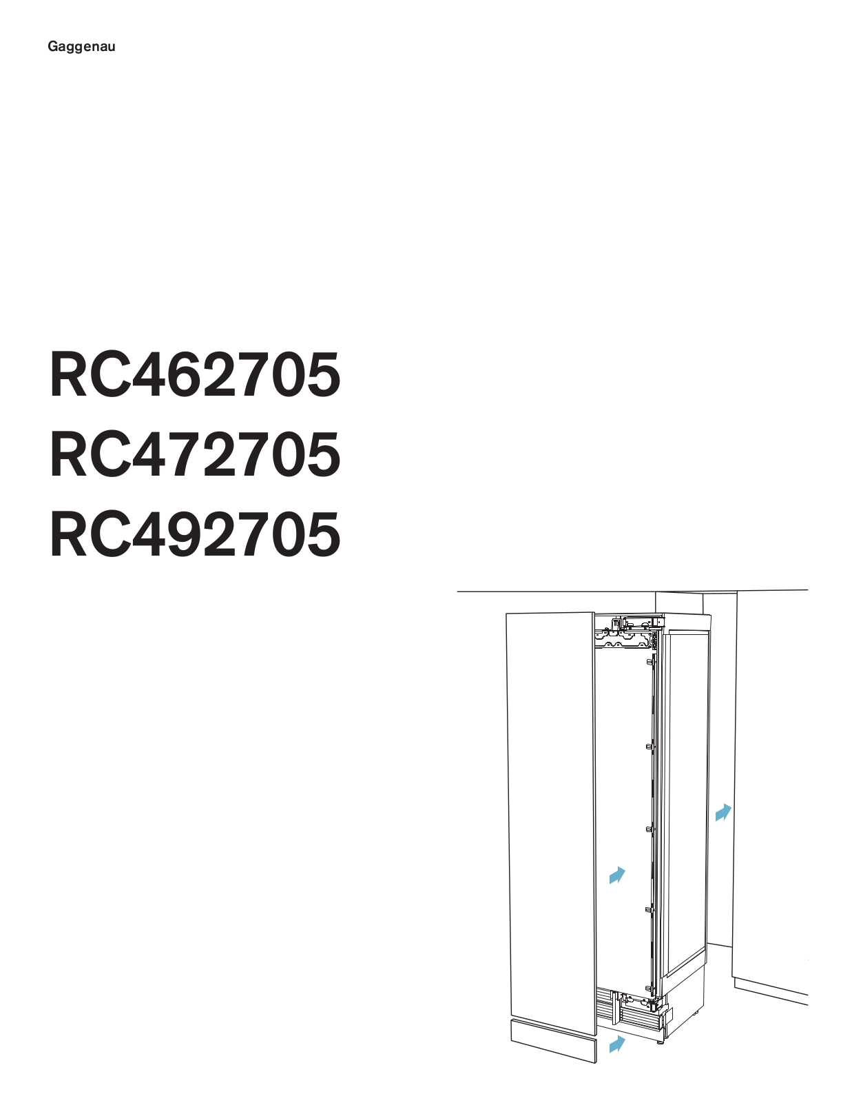 Gaggenau RC462705, RC472705, RC492705 Installation Guide