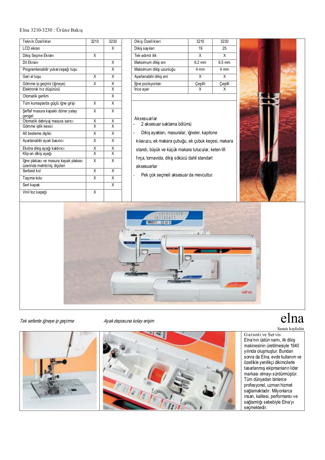 Elna 3230, 3210 BROCHURE