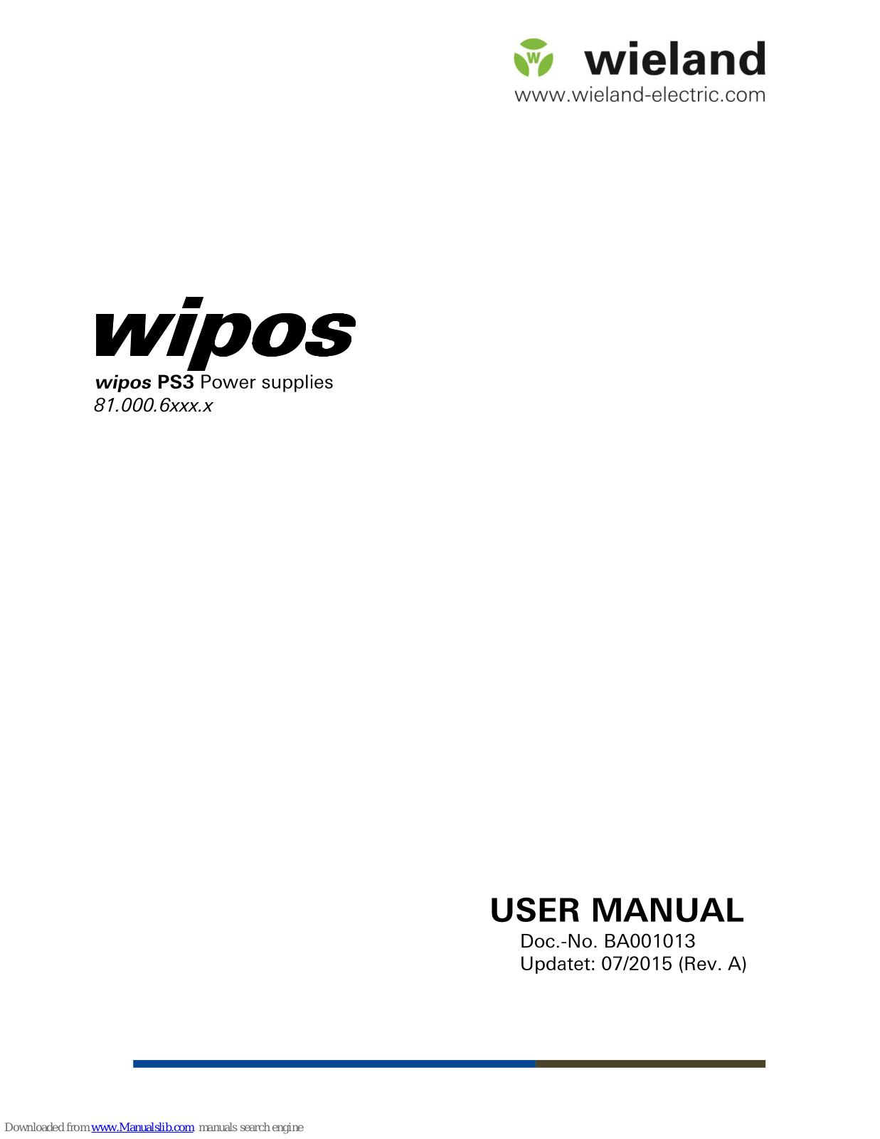 Wieland Electric wipos PS3 User Manual