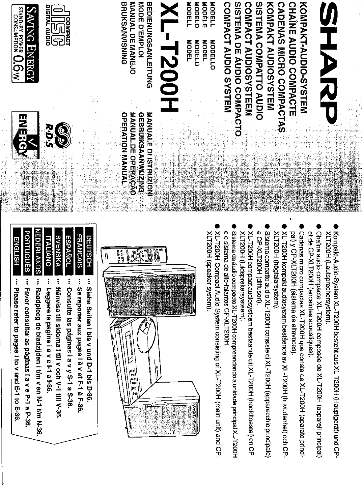 Sharp XL-T200H User Manual