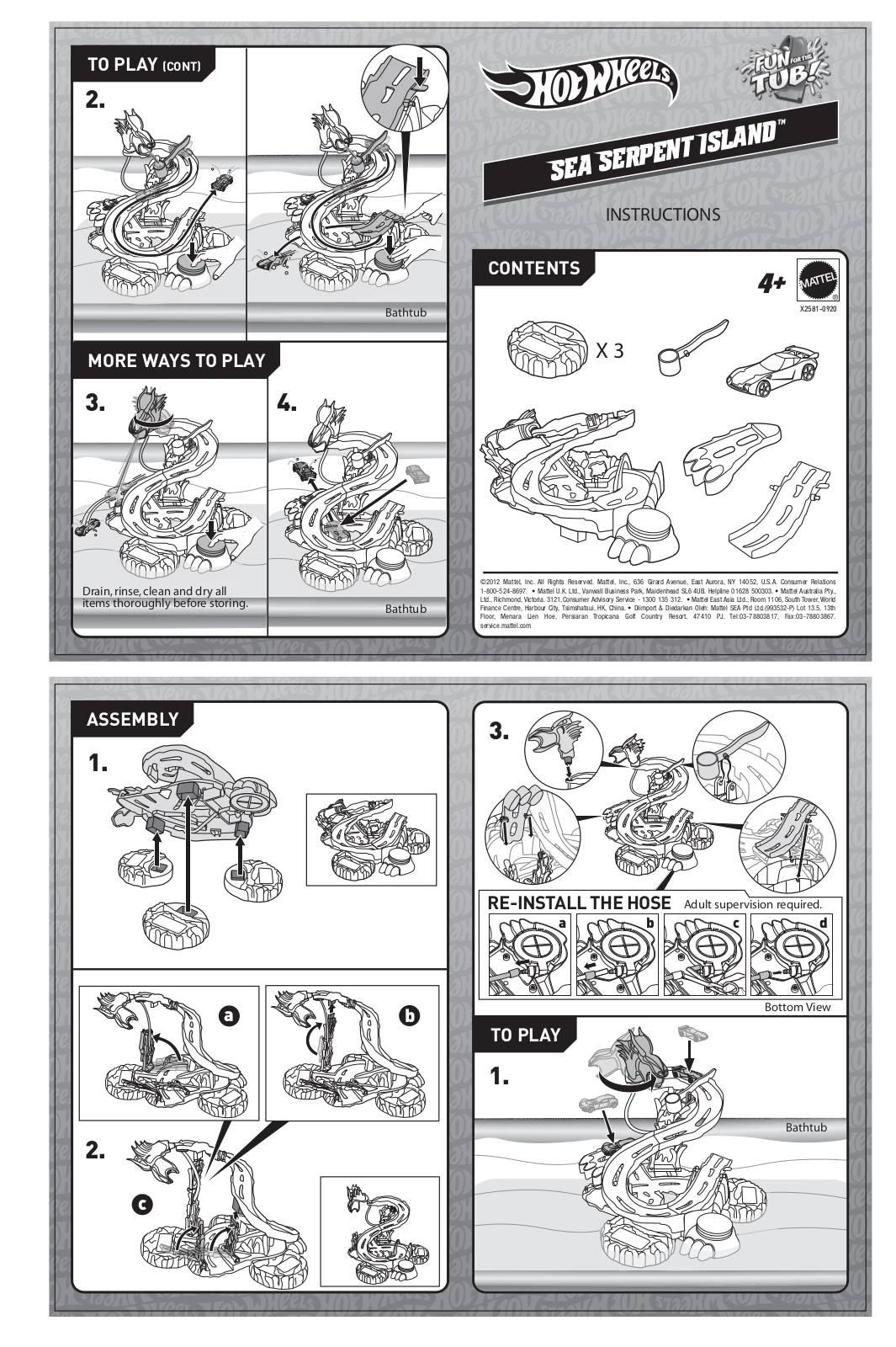 Fisher-Price X2581 Instruction Sheet