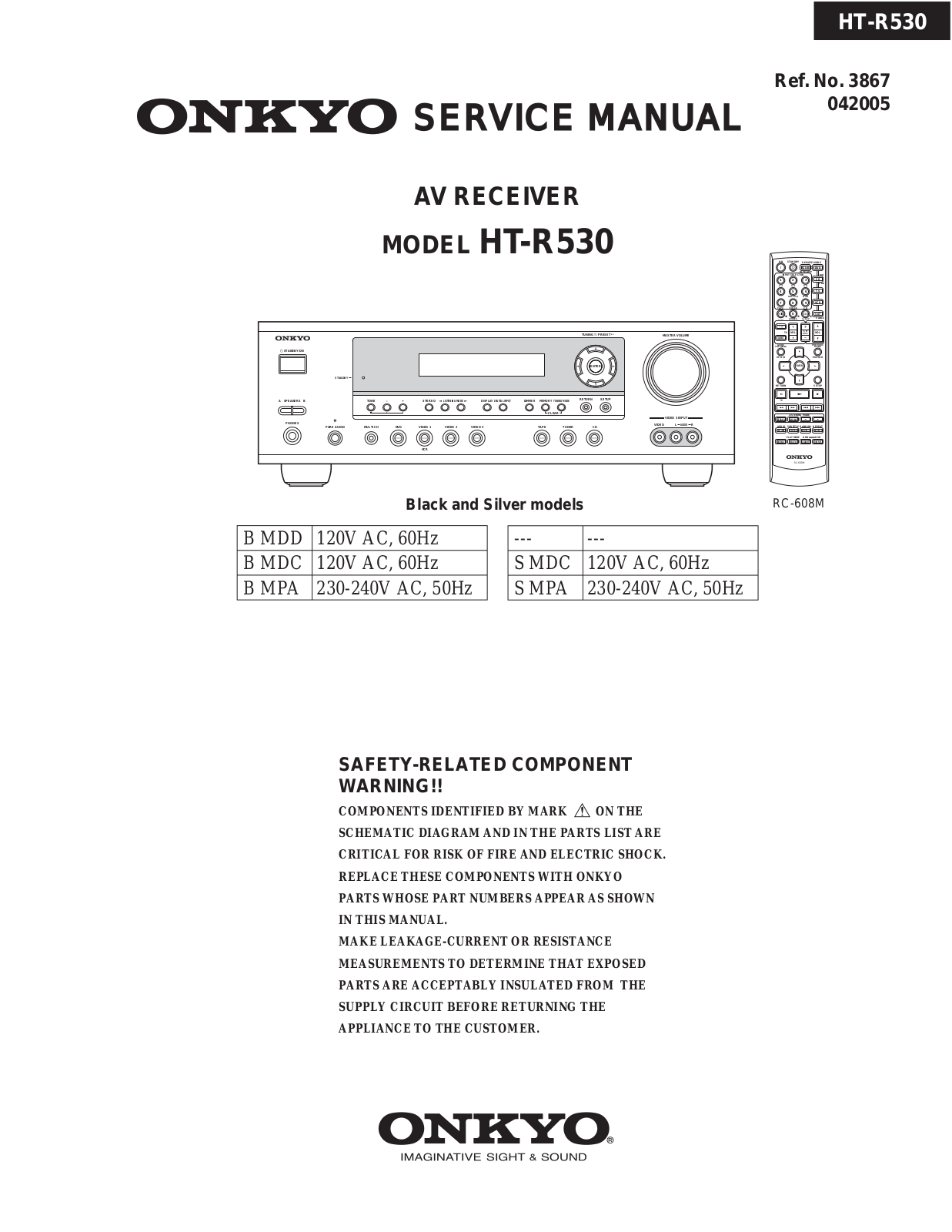 Onkyo HTR-530 Service Manual