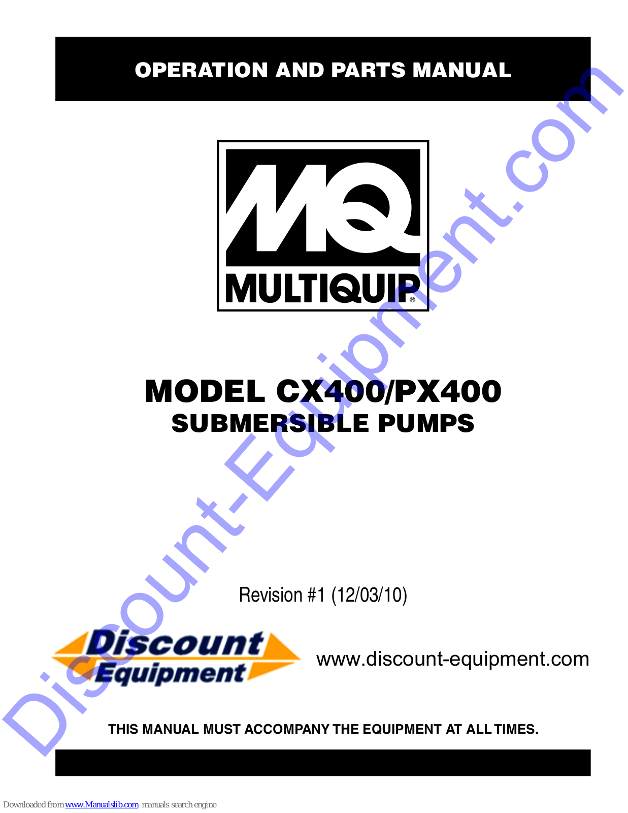 MQ Multiquip CX400, PX400 Parts Manual