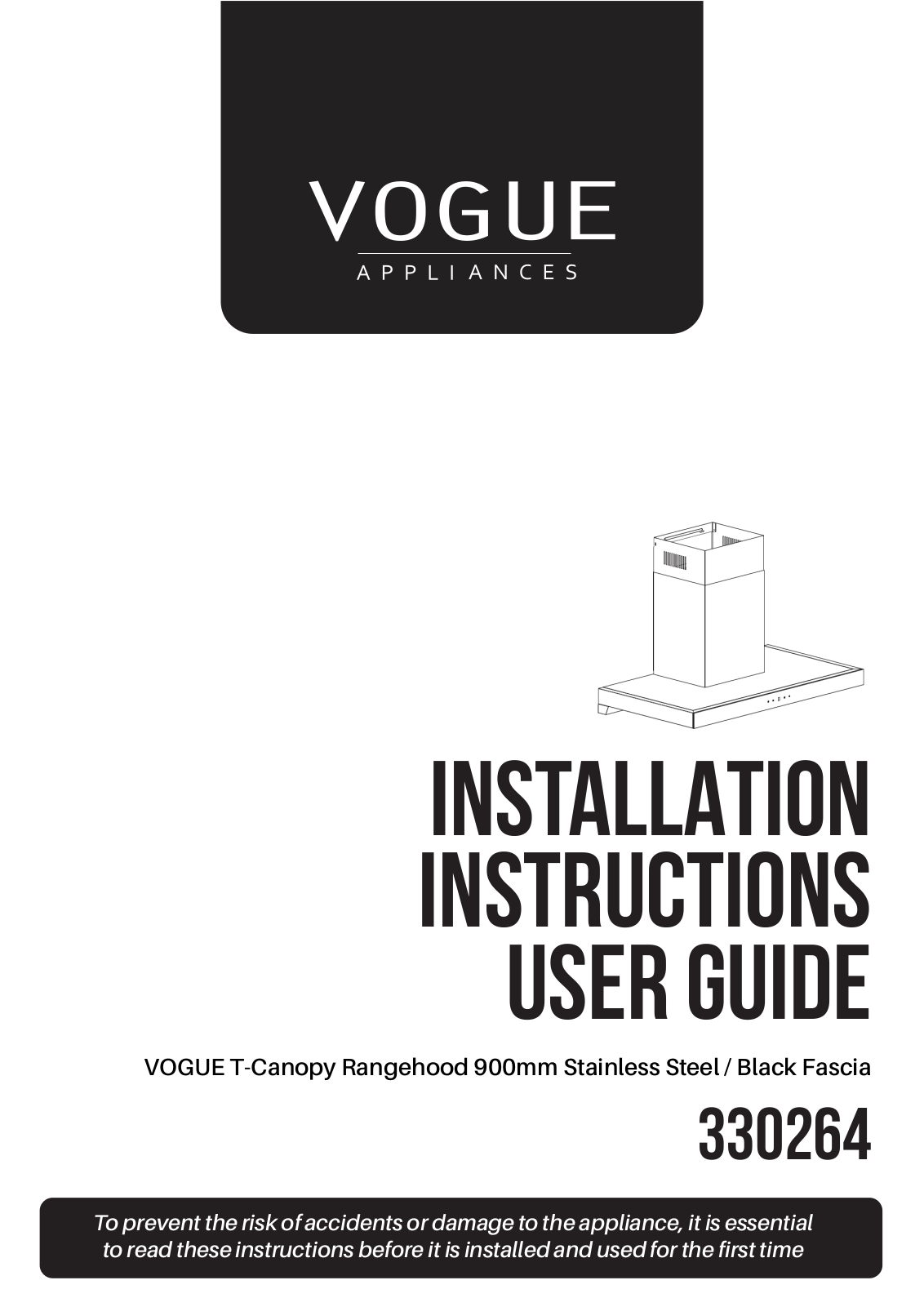 Vogue 330264 Installation Instructions & User Manual