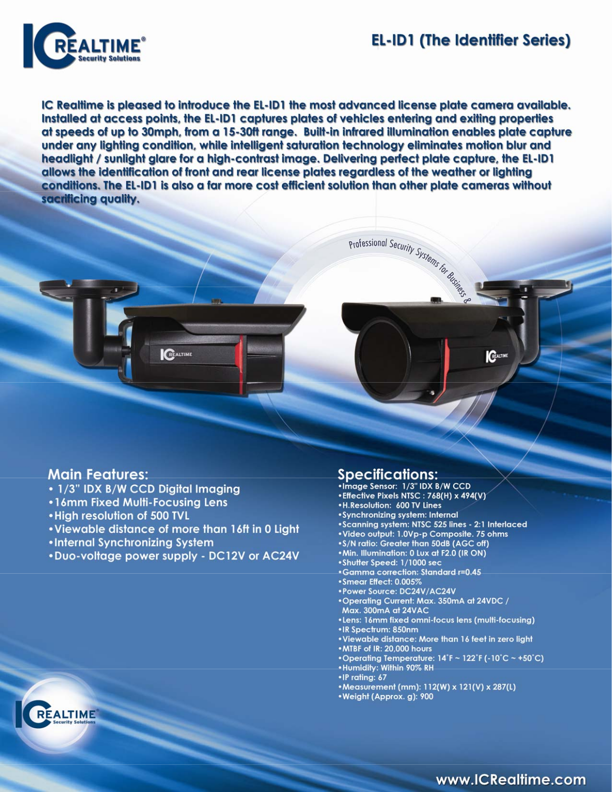 ICRealtime EL-ID1 16MM Specsheet