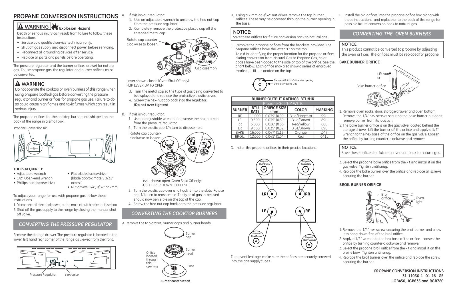 Hotpoint RGB780DEHCC, JGB635REKSS Conversion Kit