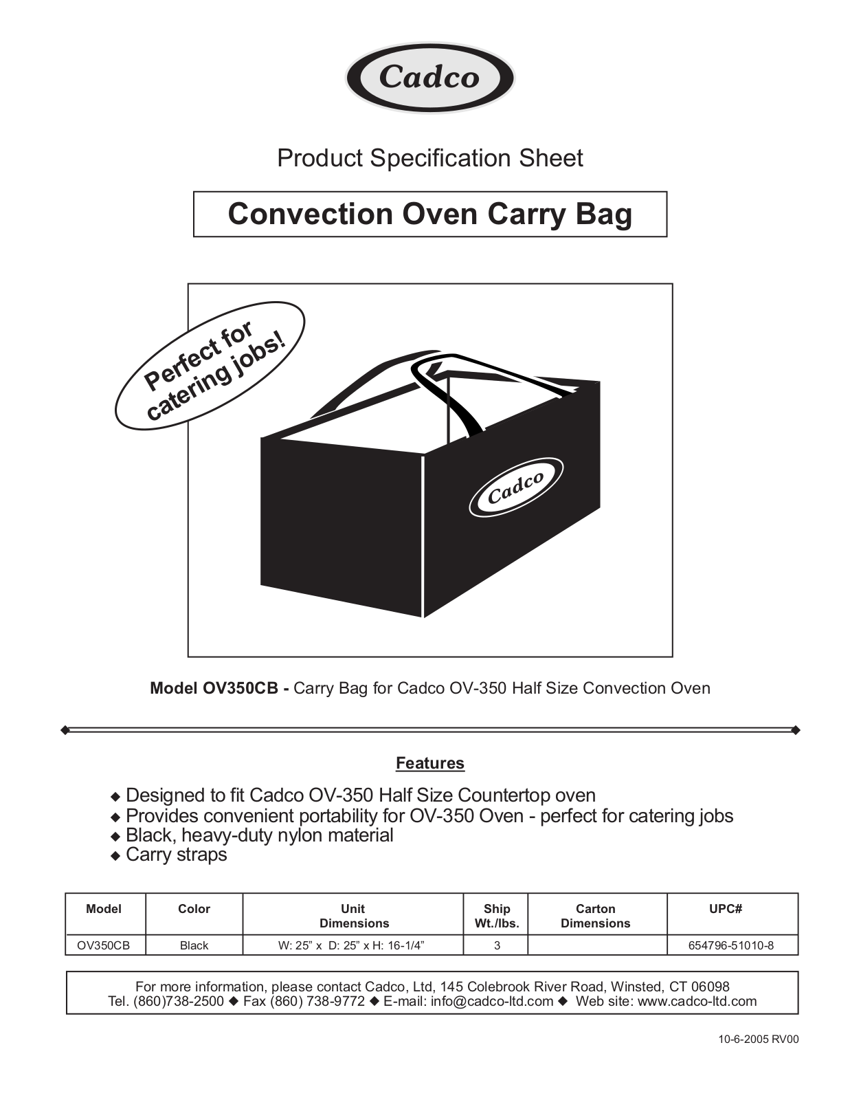 Cadco OV350CB User Manual