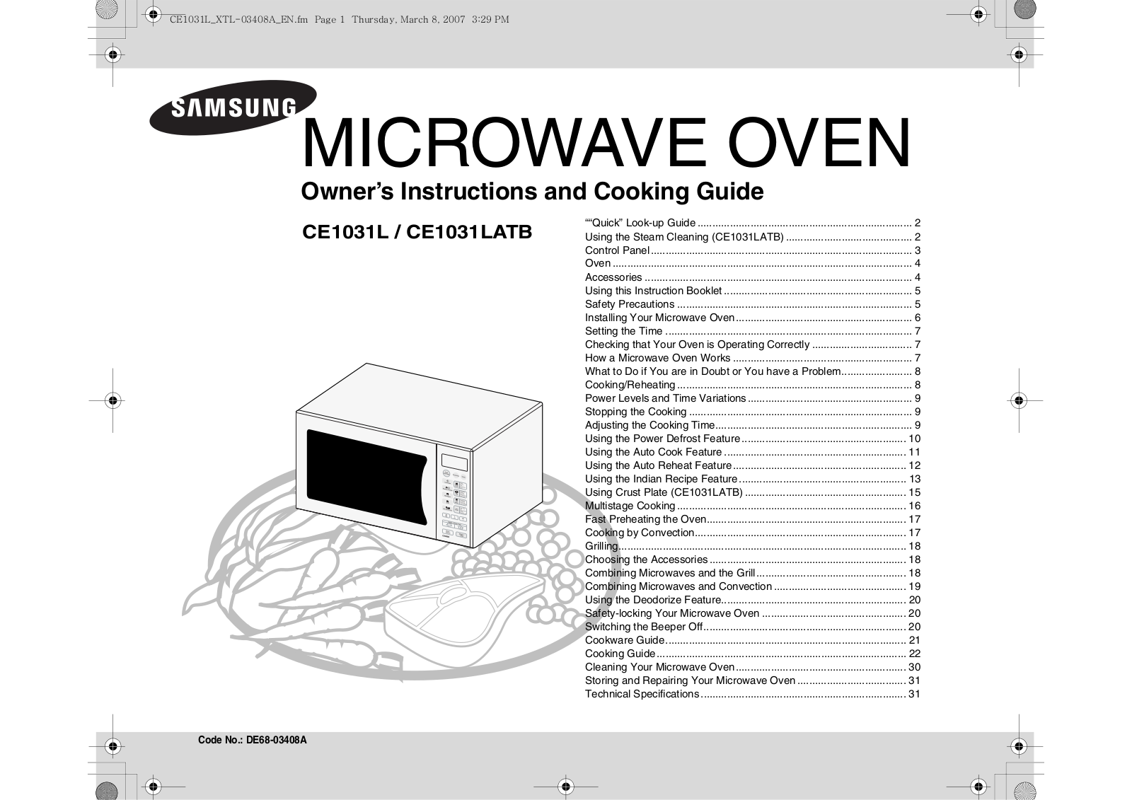 Samsung CE1031LATB, CE1031L User Manual