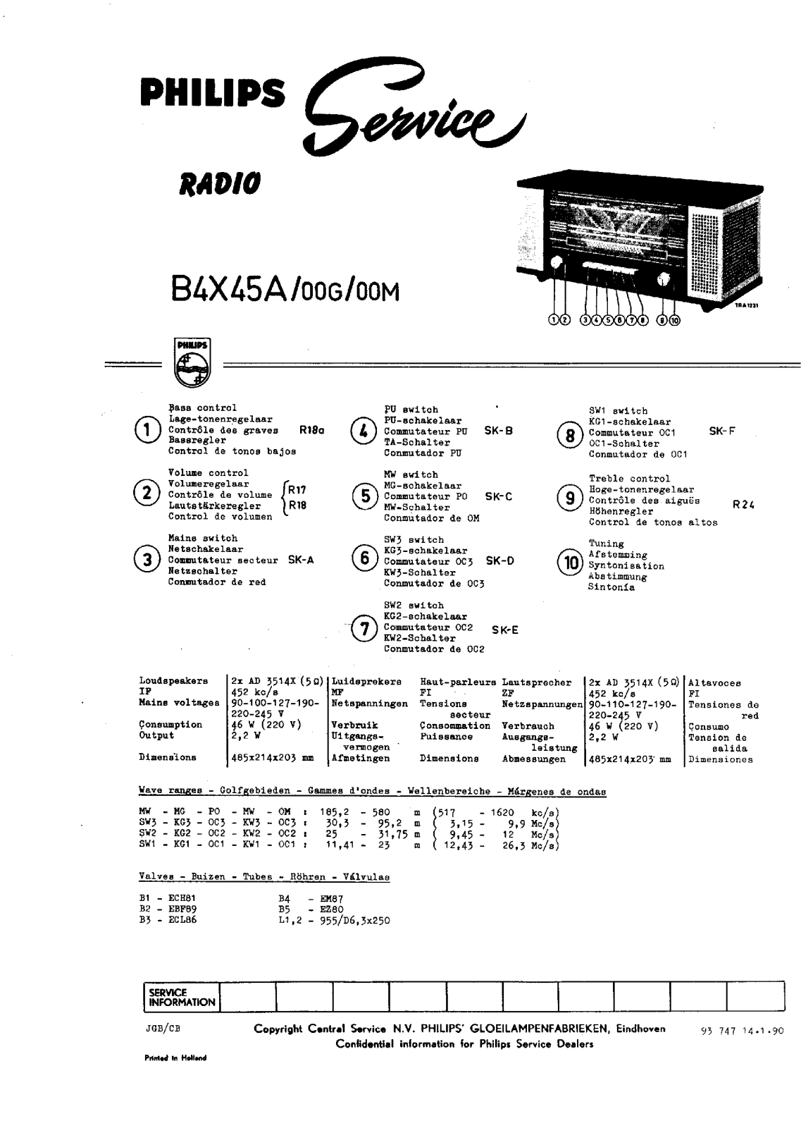 Philips B-4-X-45-A Service Manual