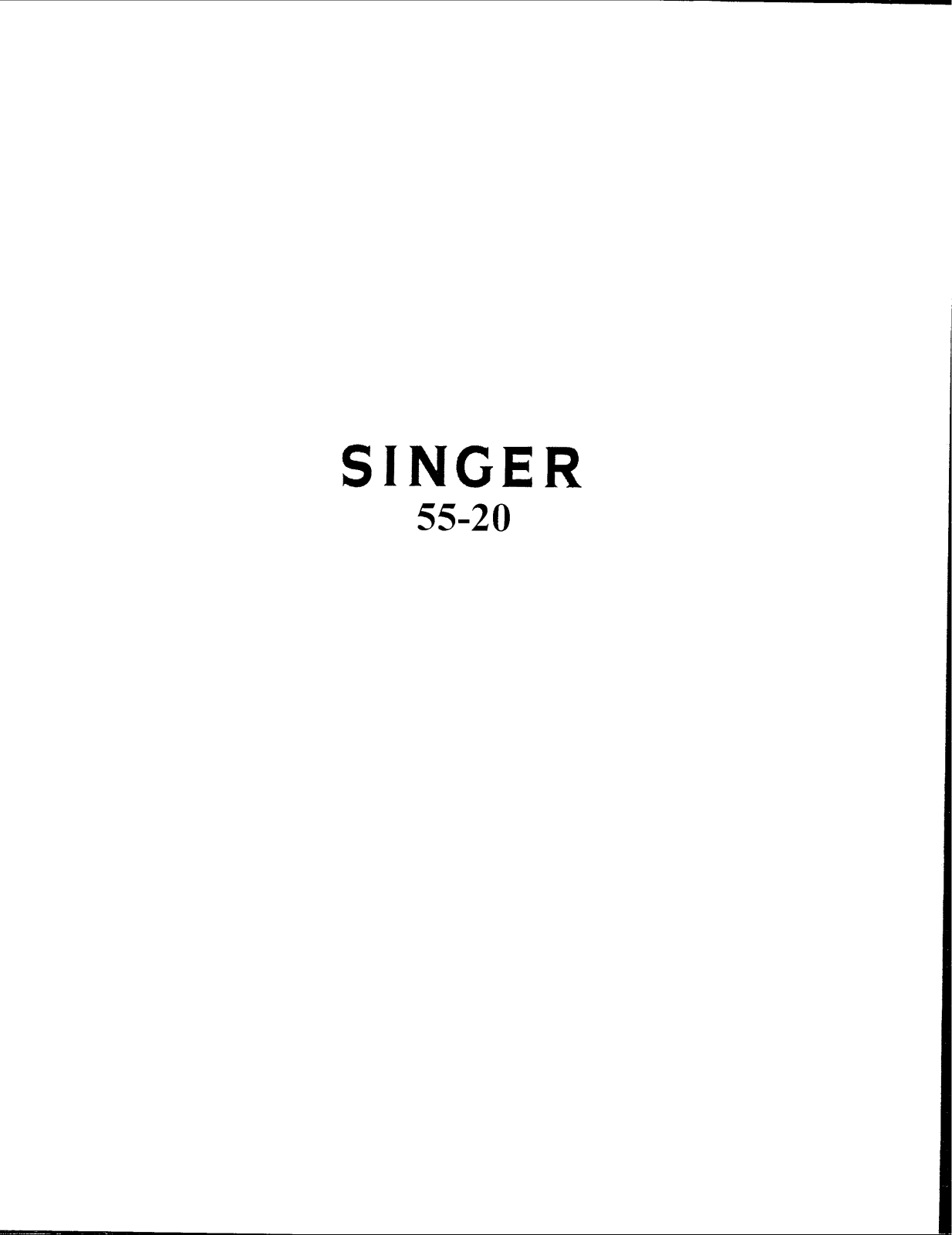 Singer 55-20 Owner's Manual