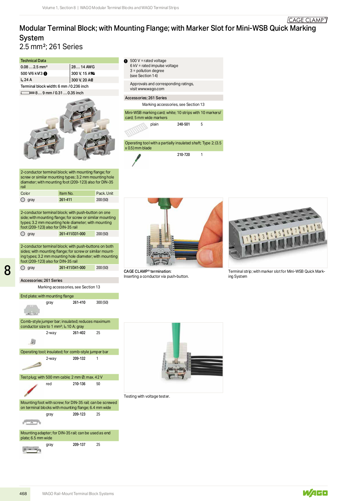 Wago 261 Series Catalog Page