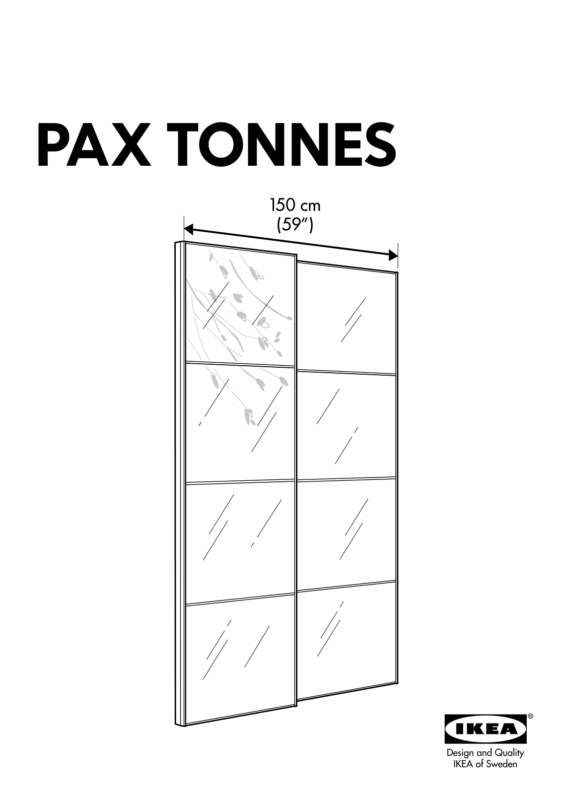 IKEA PAX TONNES SLIDING DOORS 59X93 Assembly Instruction