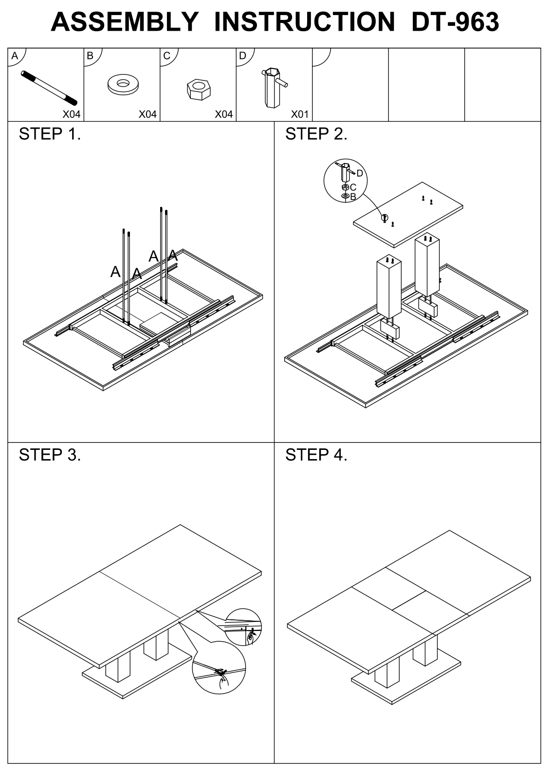 Stool Group DT-963 ASSEMBLY INSTRUCTIONS