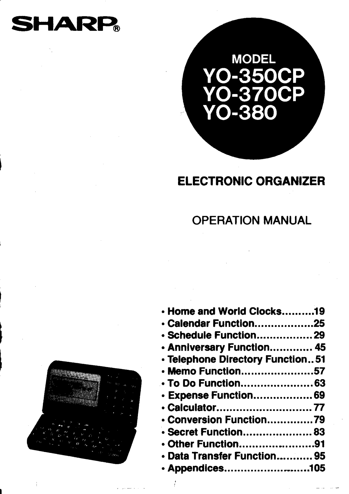 Sharp Yo-350CP User Manual