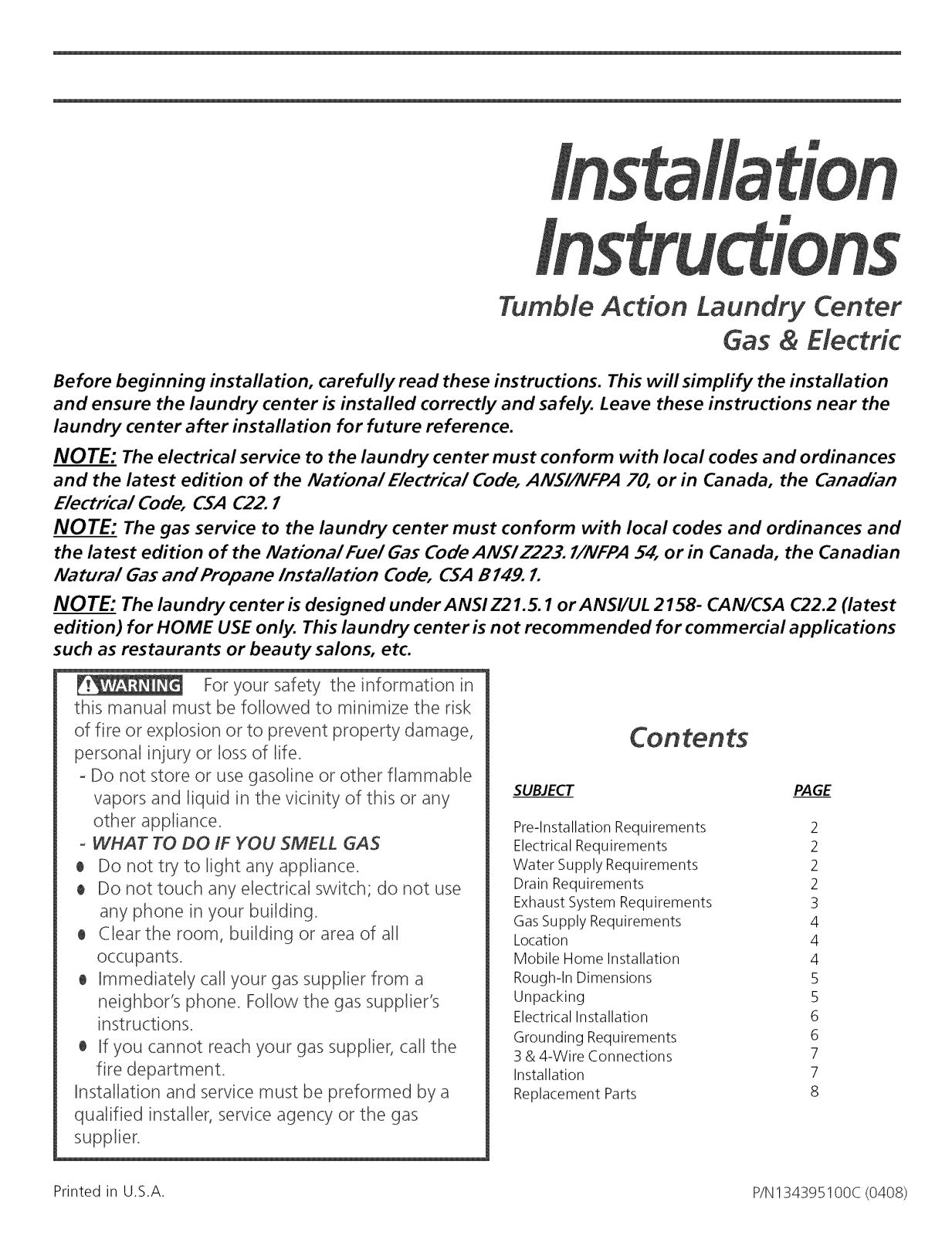 Frigidaire GCEH1642DS1, GLEH1642DS0, GLEH1642DS1, GLGH1642DS0, GLGH1642DS1 Installation Guide - ManualMachine.com