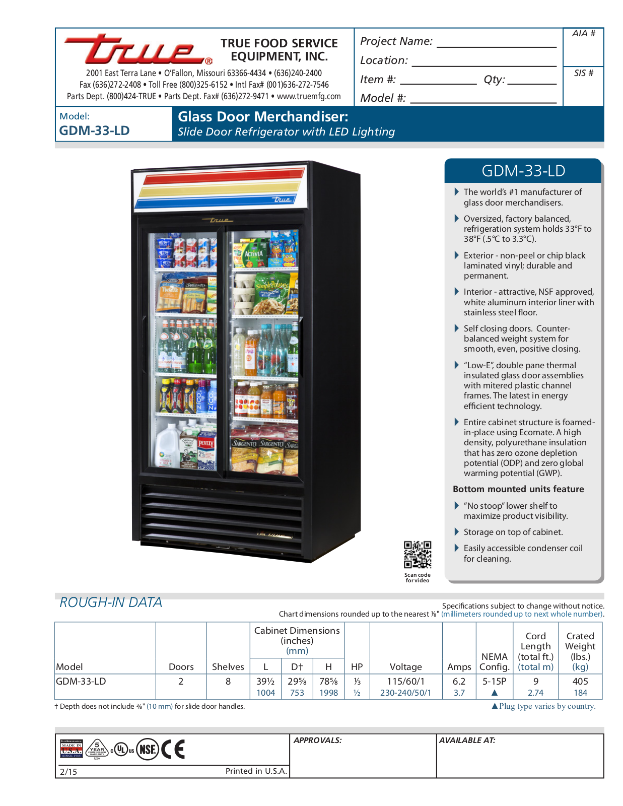 True GDM-33-LD User Manual