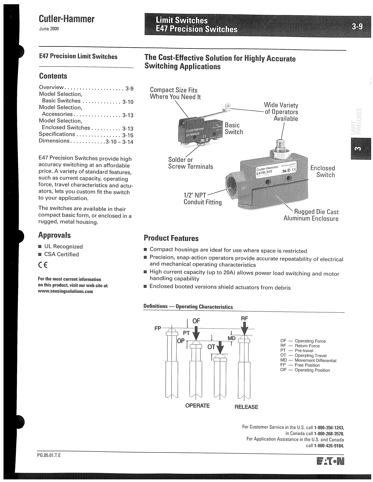 Cutler Hammer, Div of Eaton Corp E47 Catalog Page