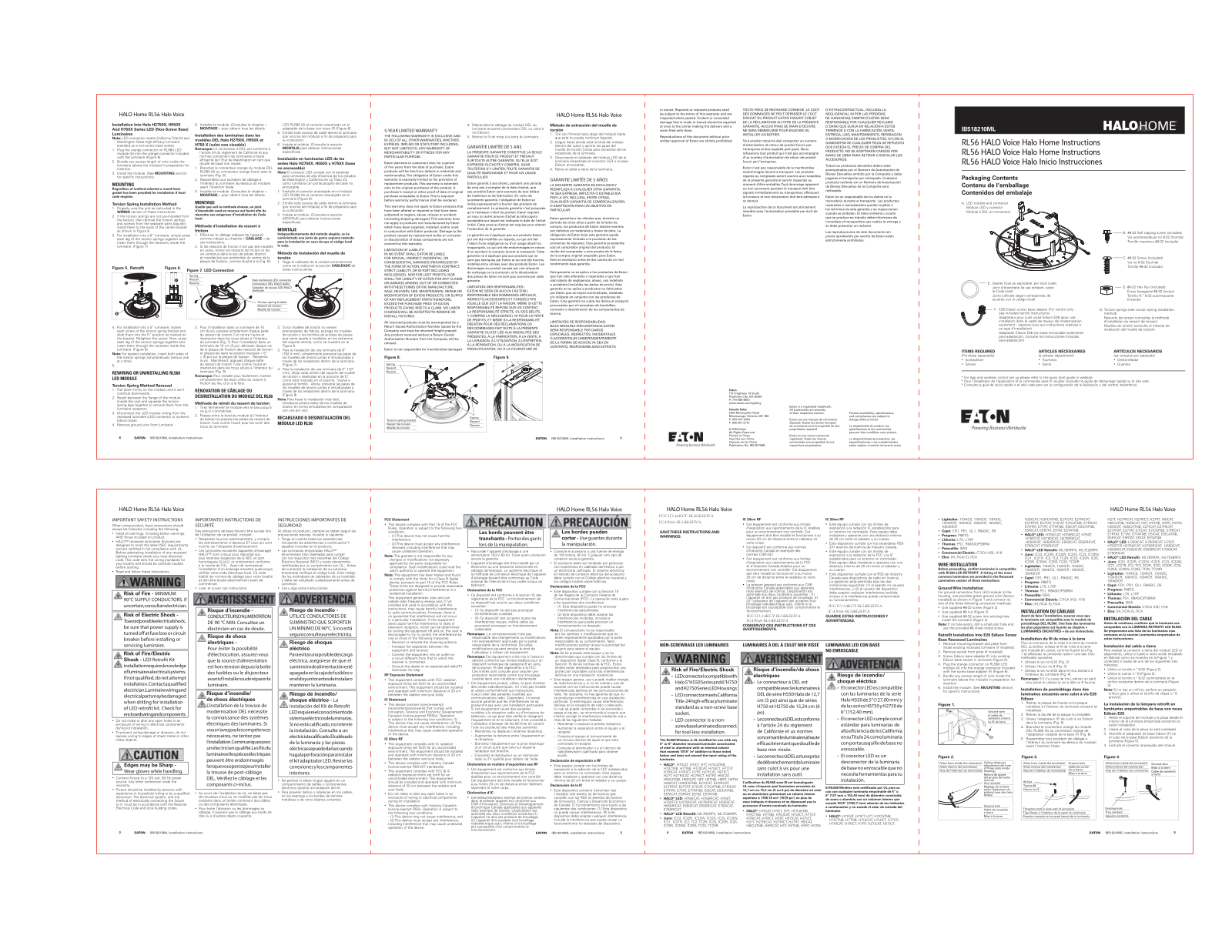 Cooper Lighting RL56BLEHVA User Manual