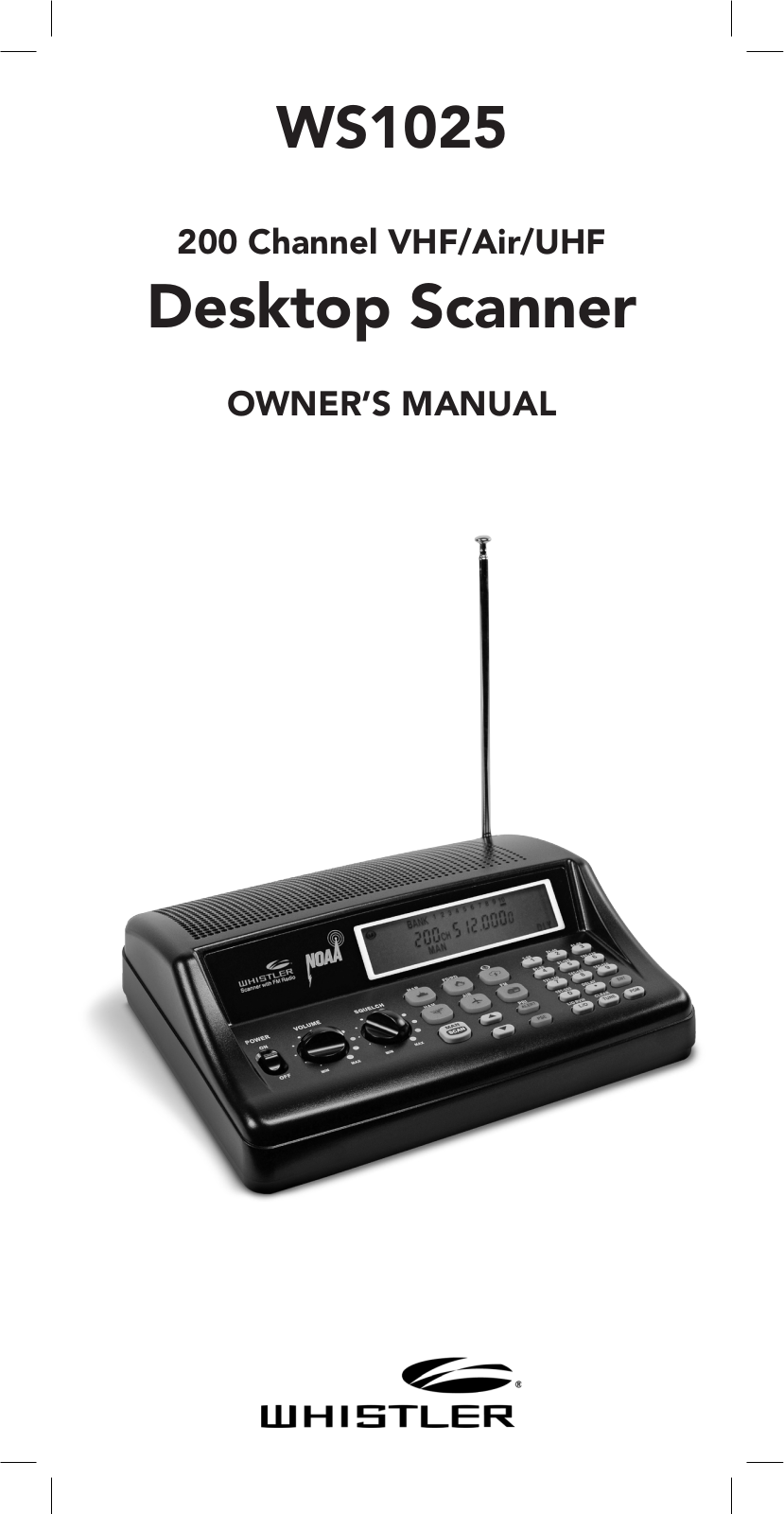 Whistler WS1025 User Manual