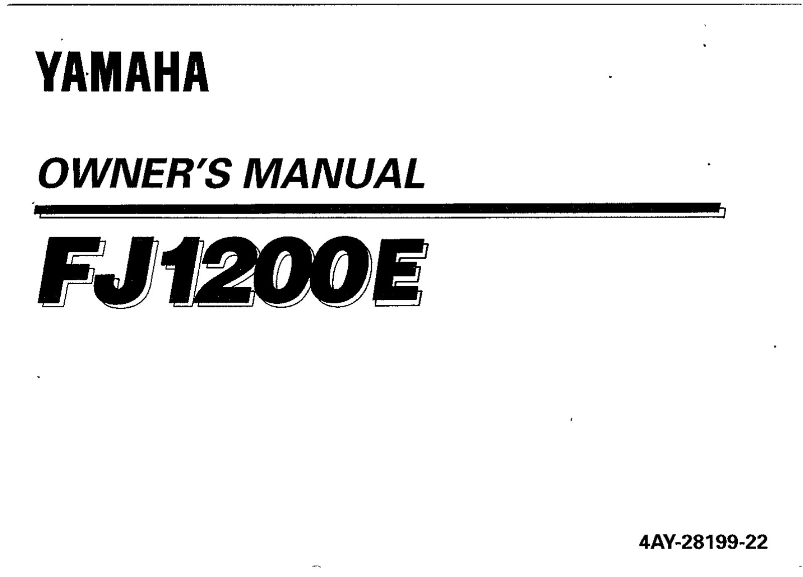 Yamaha FJ1200 E 1993 Owner's manual