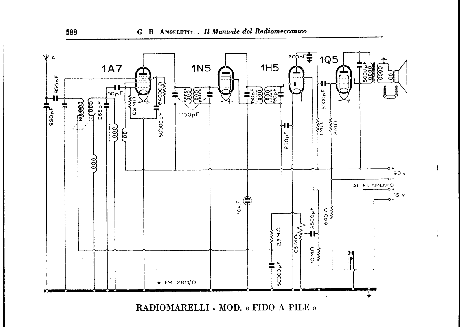 Radiomarelli fido pile schematic