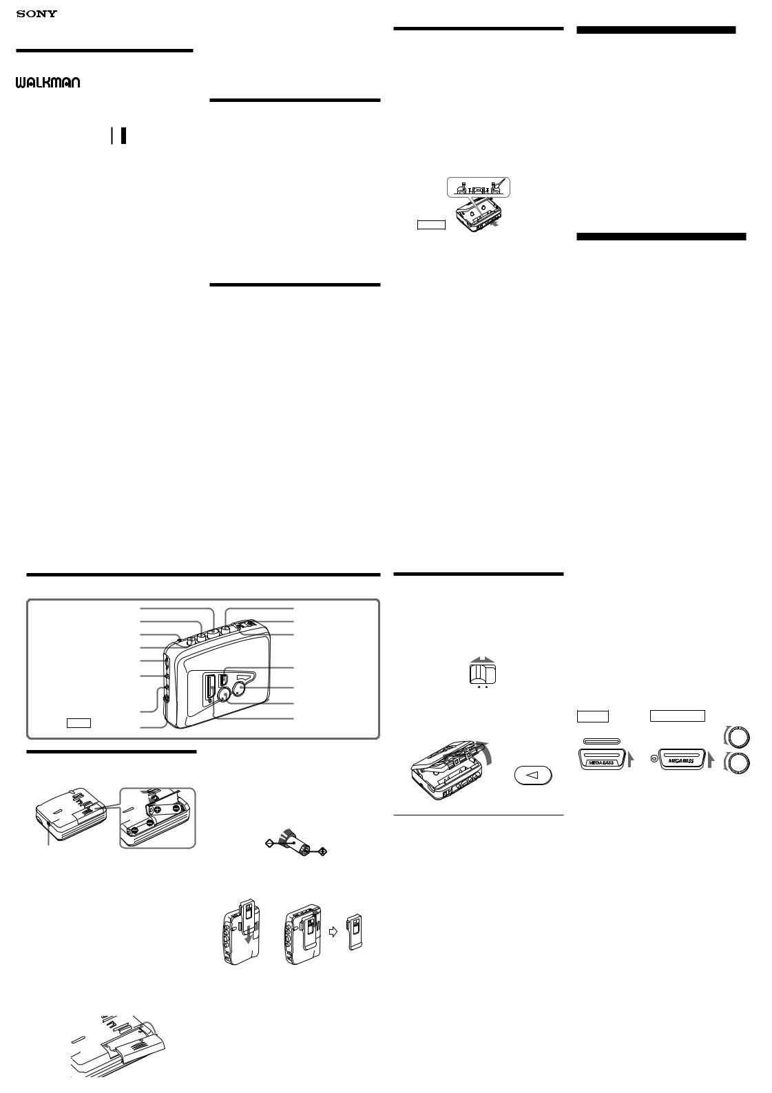 Sony WM-EX172, WM-EX170 User Manual