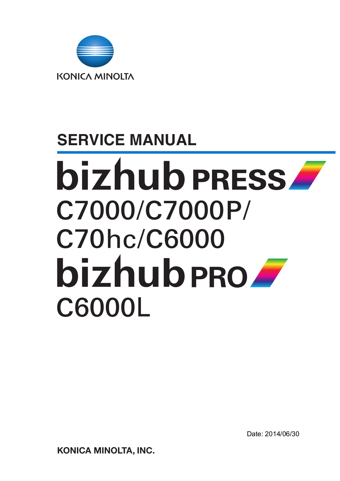 Konica Minolta C6000, C7000, C7000P, C70hc, C6000L Service manual