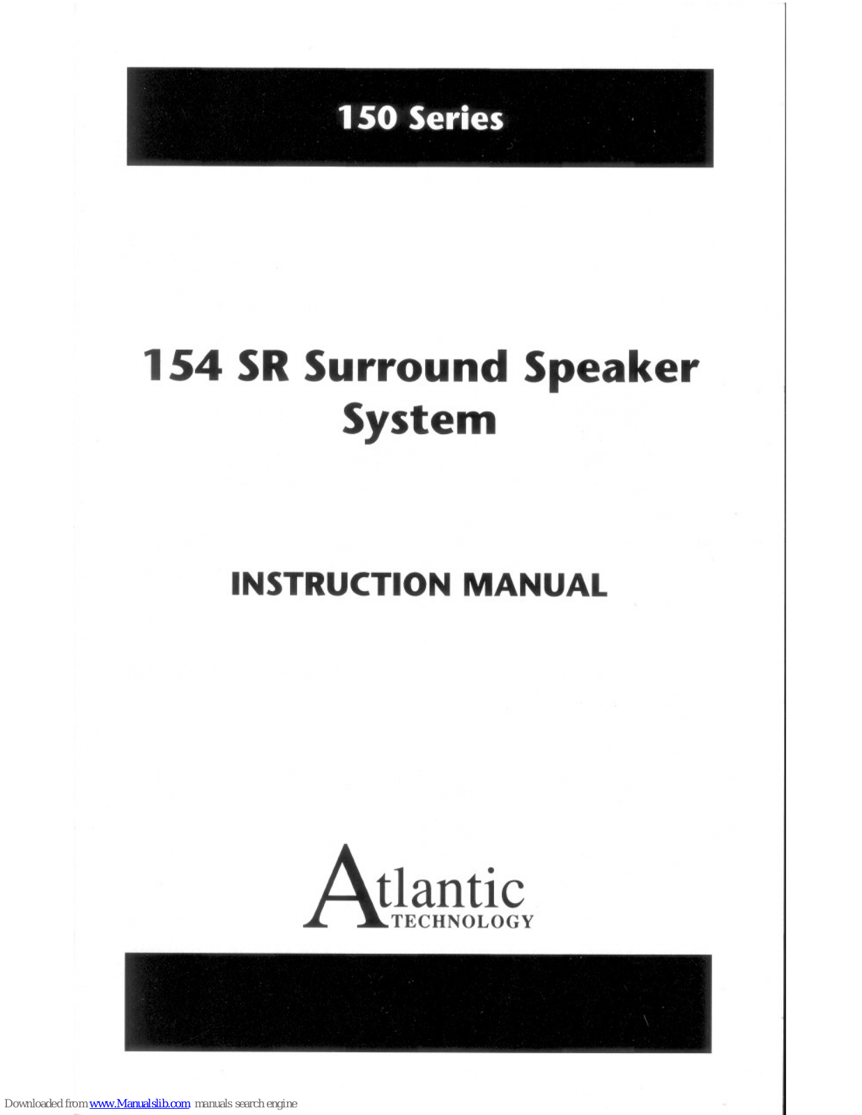 Atlantic Technology 154 SR Instruction Manual