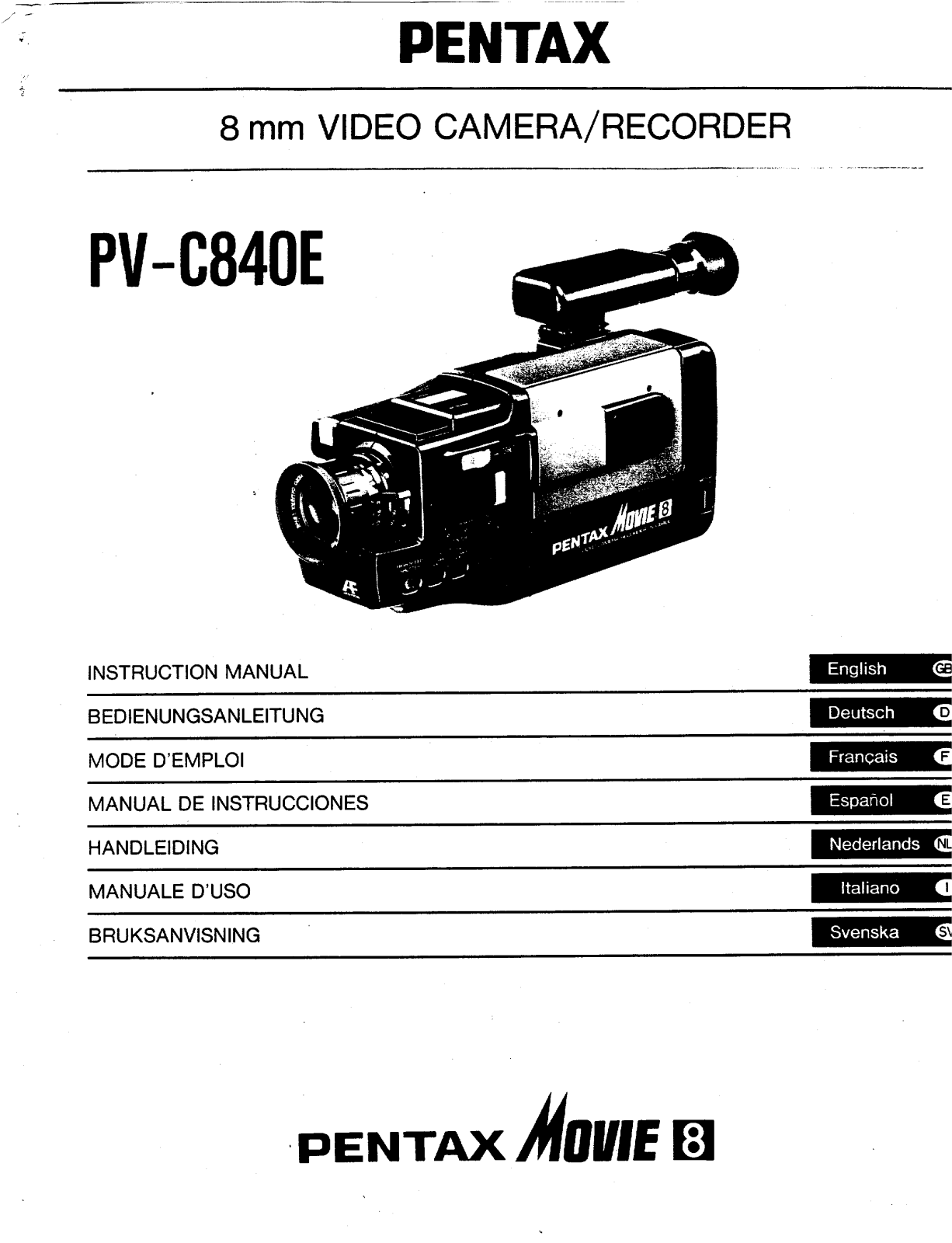 Pentax PVC840E User Manual