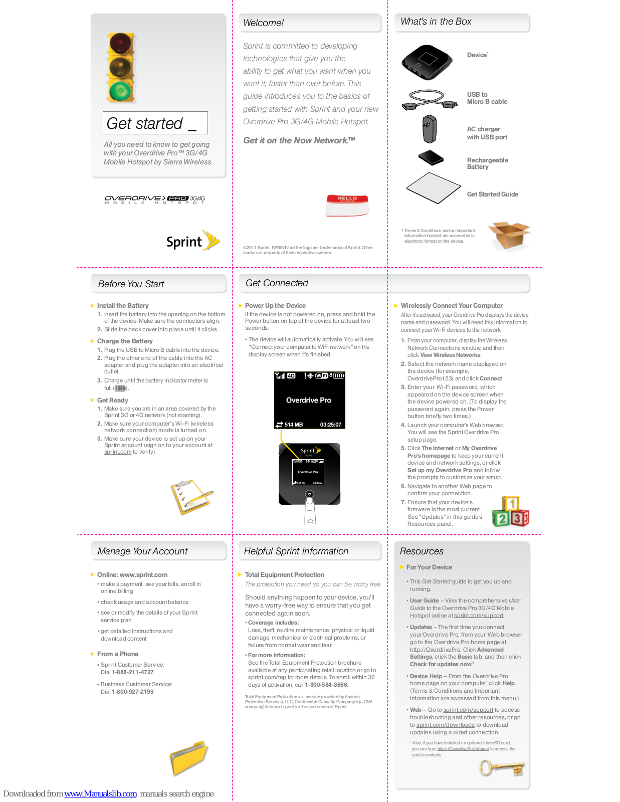 Sierra Wireless Overdrive Pro 3G, Overdrive Pro 4G, Sprint Overdrive Pro 3G/4G Get Started