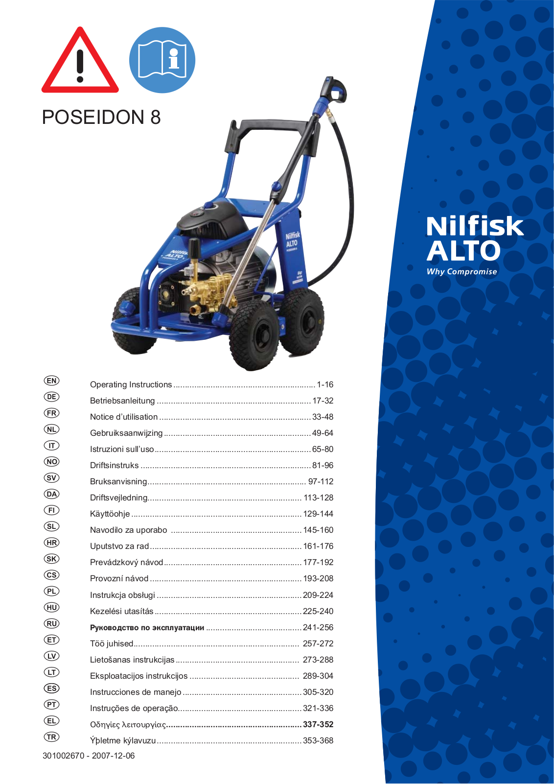 Nilfisk POSEIDON 8 User Manual