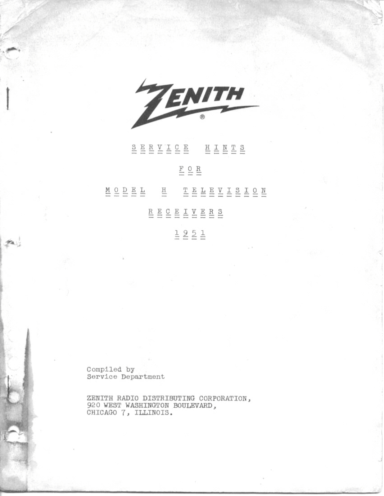 Zenith tv h schematic