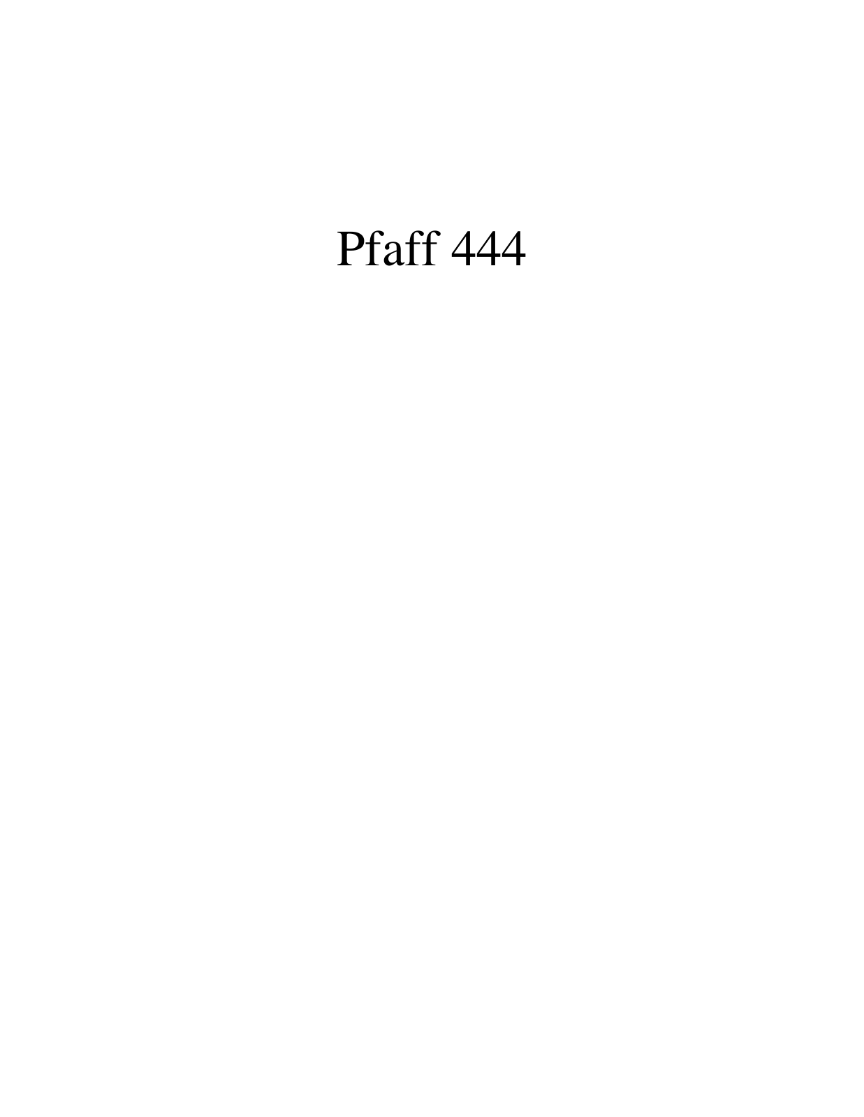 PFAFF 444 Parts List