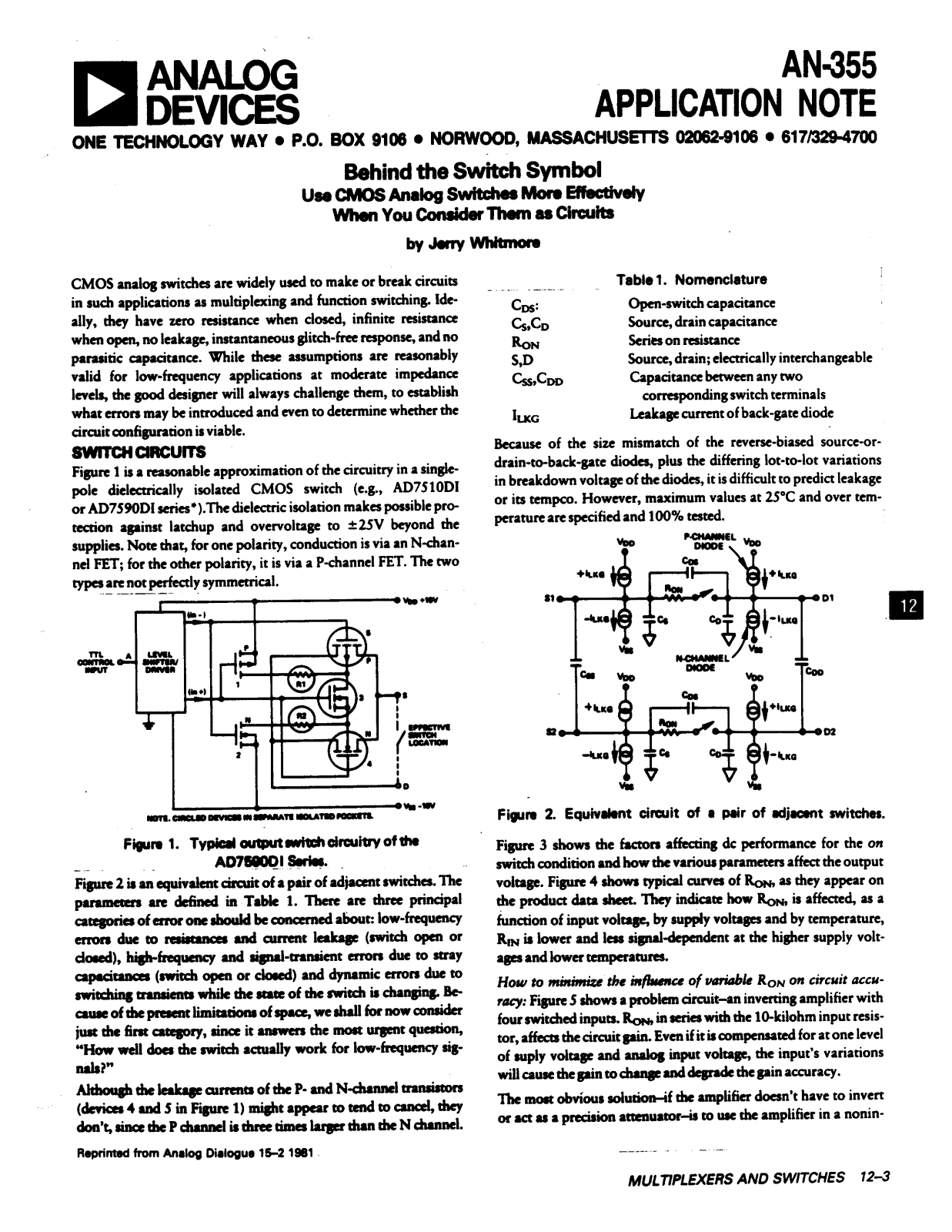 Analog Devices AN355 Application Notes