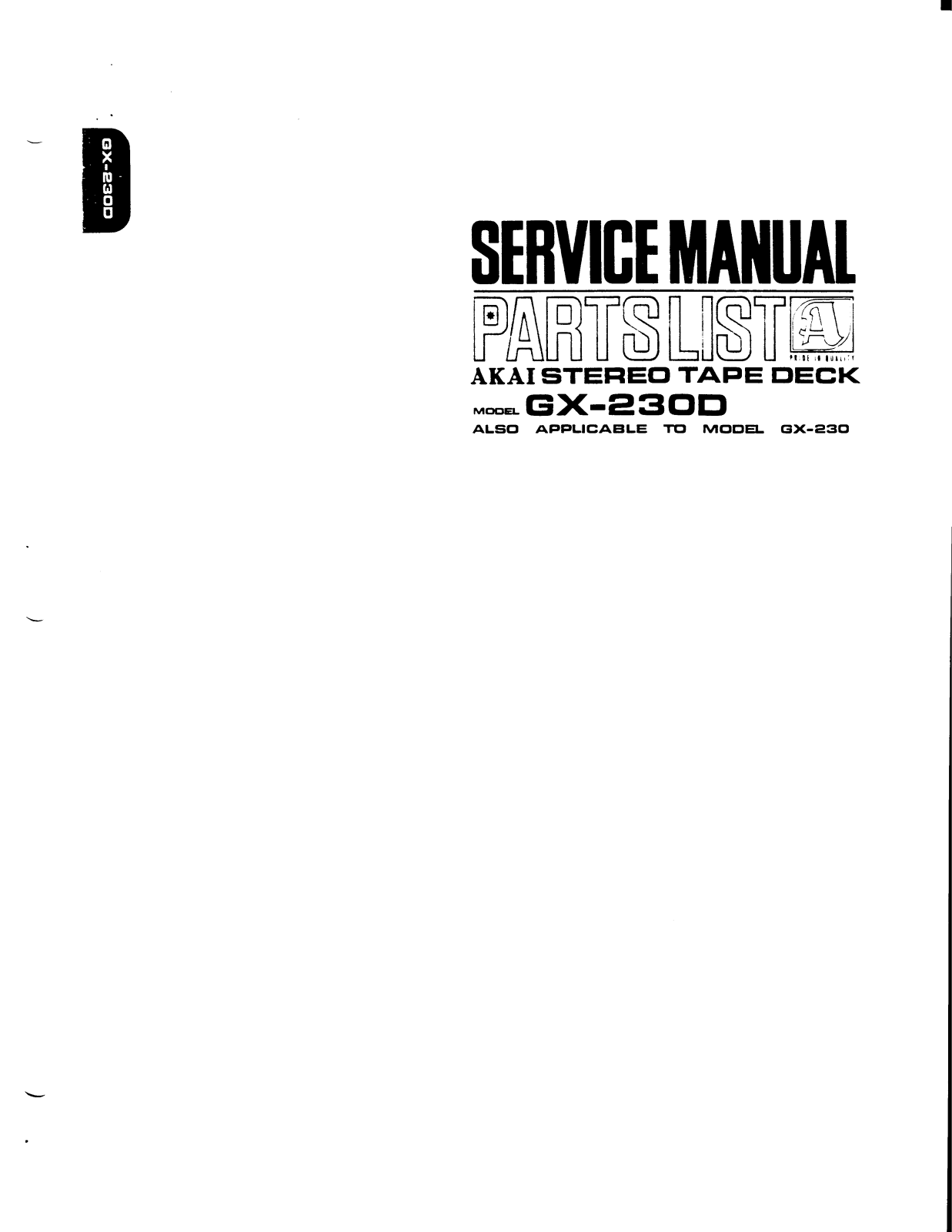 Akai GX-230-D Service manual