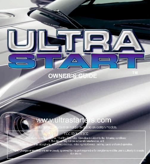 Ultra Start 3272, 1272, 1172 User Manual
