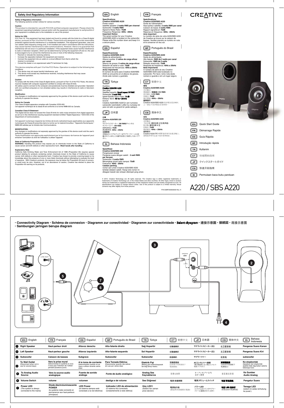 Creative A220 User Manual