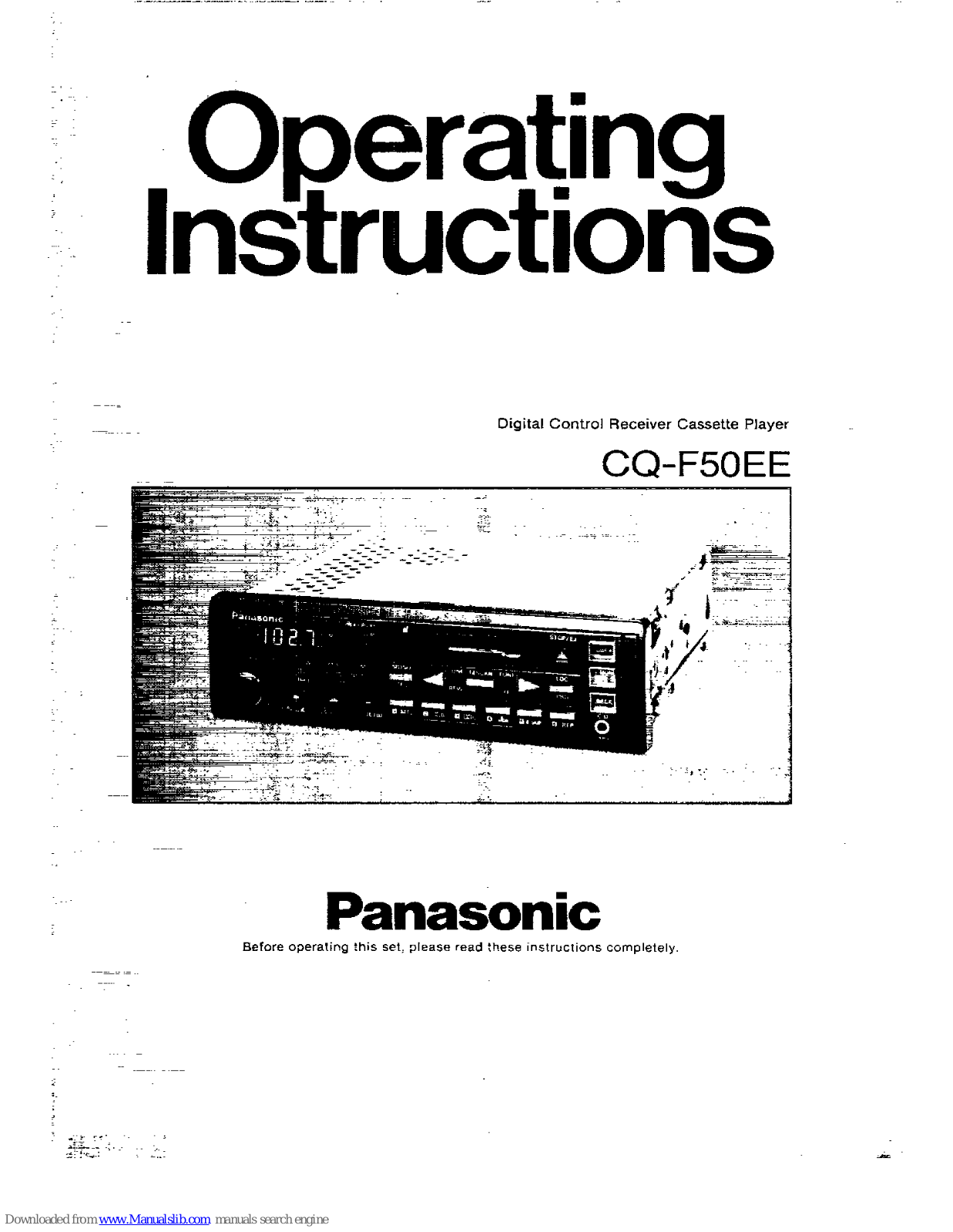 Panasonic CQ-F50EE Operating Instructions Manual - ManualMachine.com