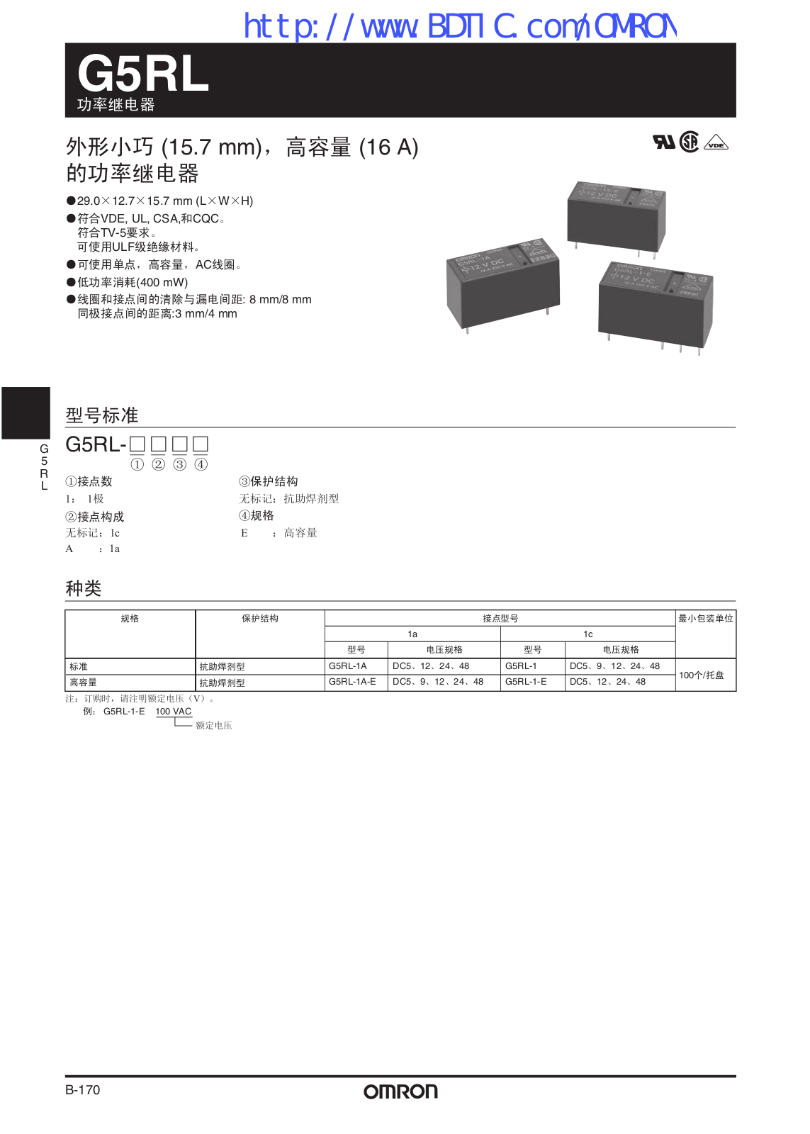 OMRON G5RL service manual