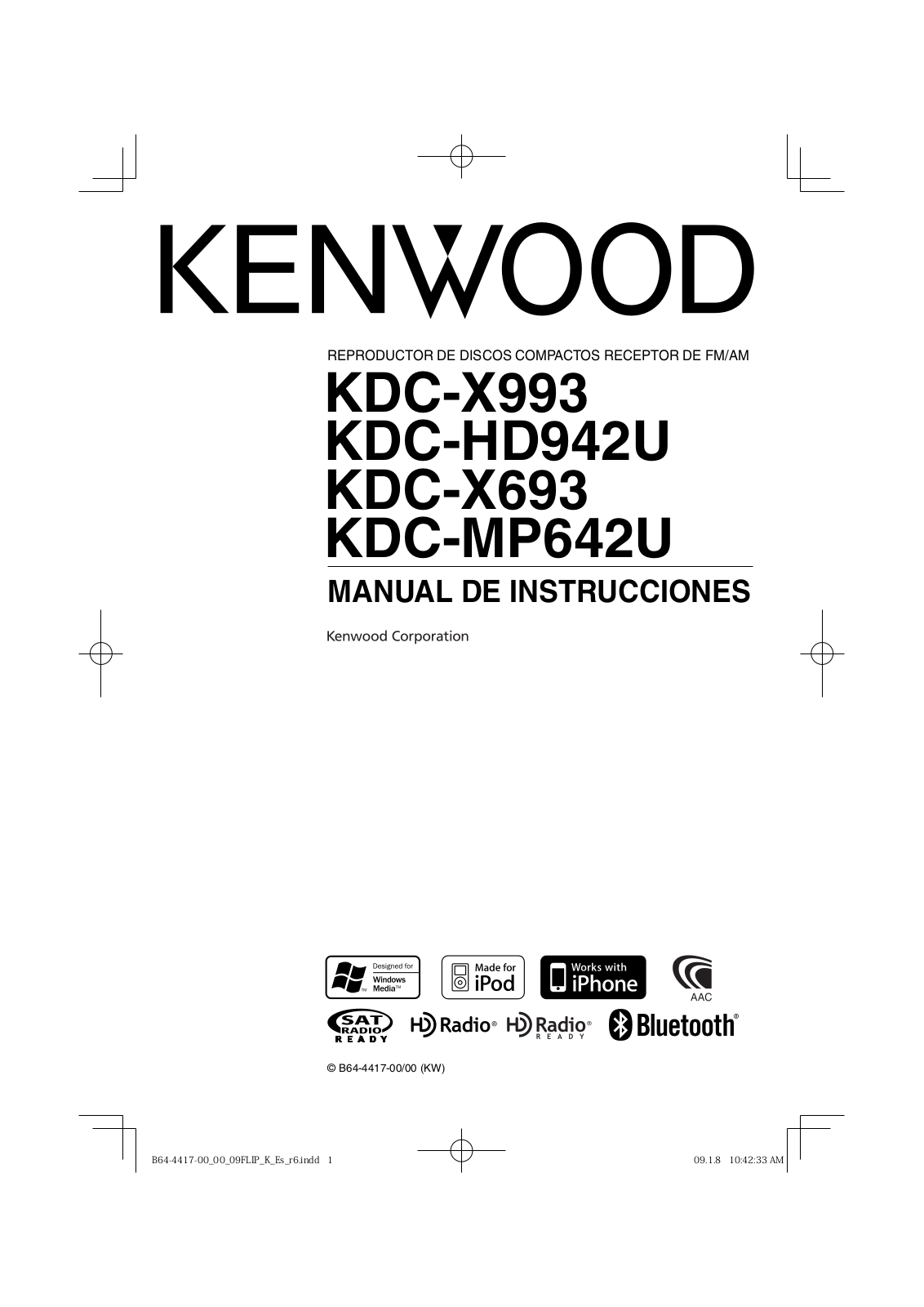 Kenwood KDC-MP642U, KDC-HD942U, KDC-X993, KDC-X693 User Manual