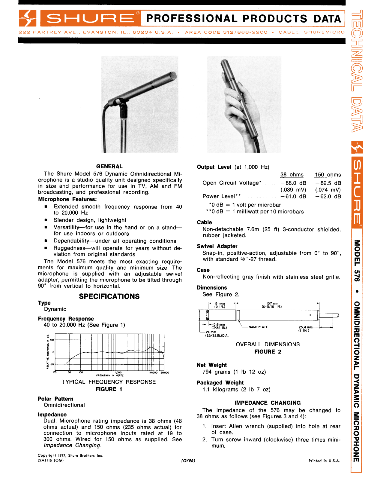 Shure 576 User Guide